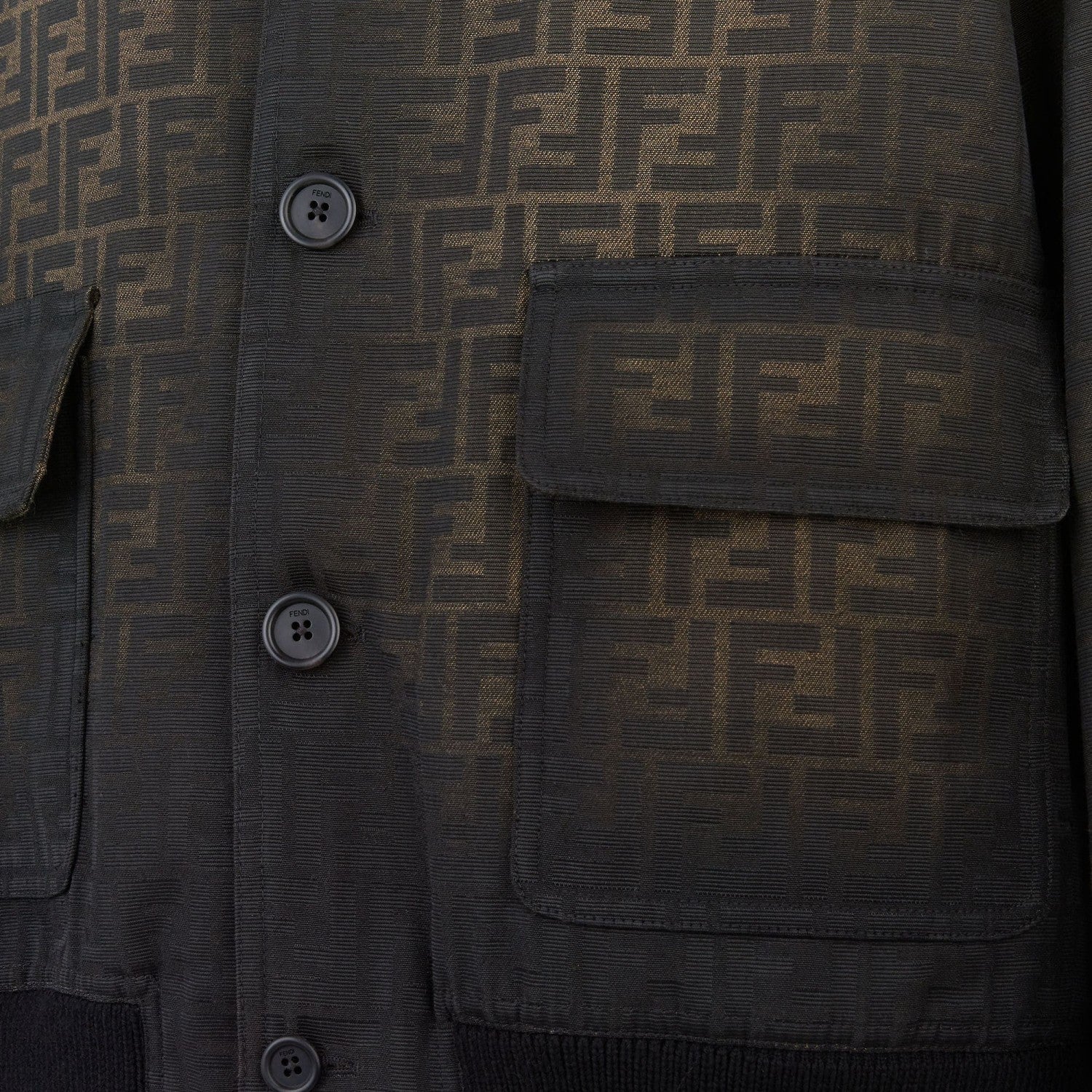 Fendi  Men's Tight Jacket Canvas Ff Eclissi Jacket Vintage Gradient Aged Fashion Casual Jacket #71554