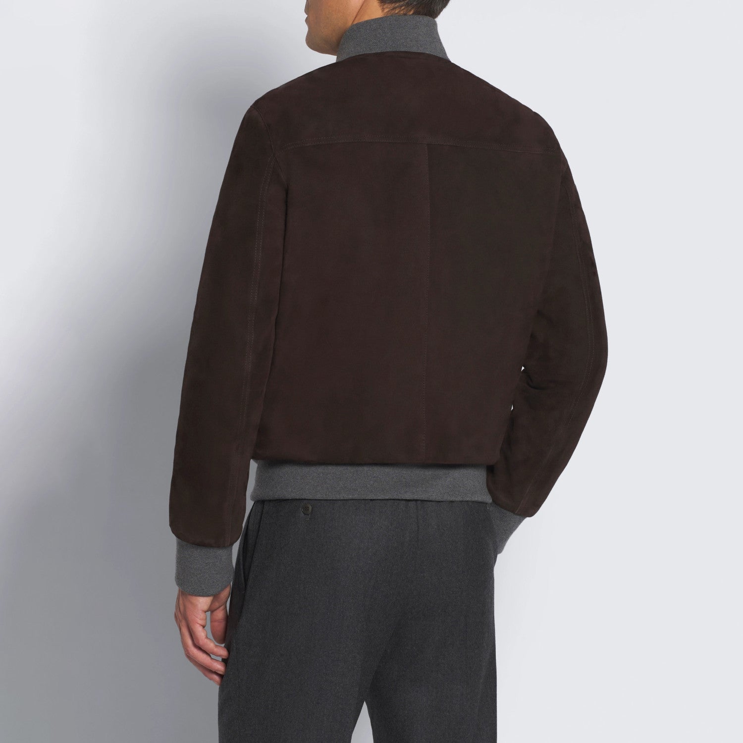 Brioni Men's Fall/Winter Fashion Casual Crew Neck Zipper Color Blocked Suede Jacket #79134