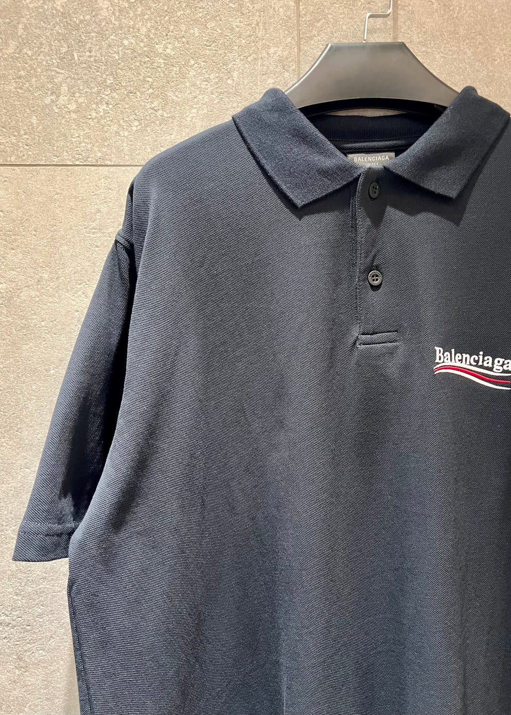 BALENCIAGA Men's Political Campaign Short Sleeve Regular Polo #335437