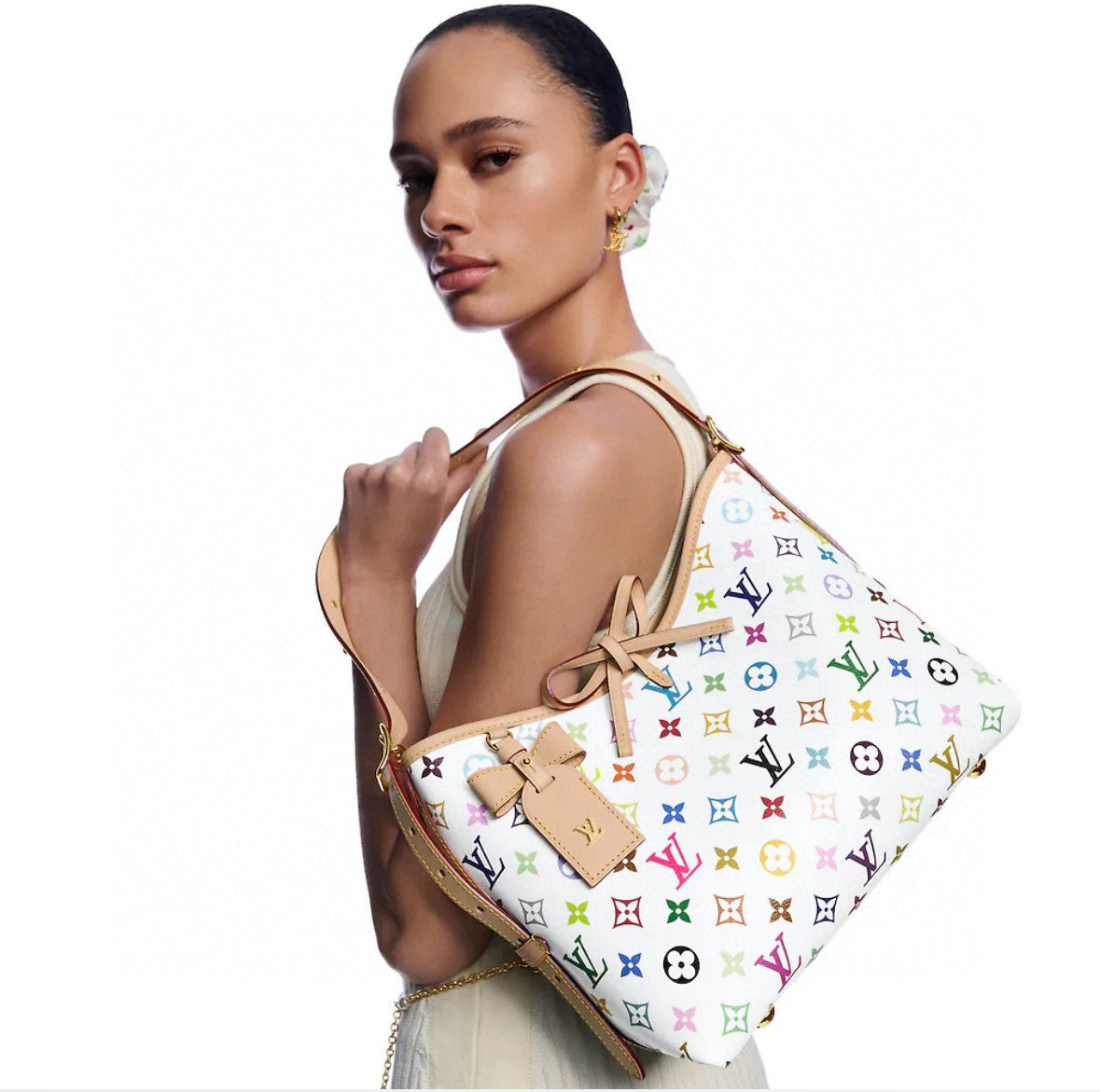Louis Vuitton LV x TM CARRYALL Women's Detachable Adjustable Shoulder Strap Colorful Logo Printed Coated Canvas Tote Shoulder Bag Bags #75465