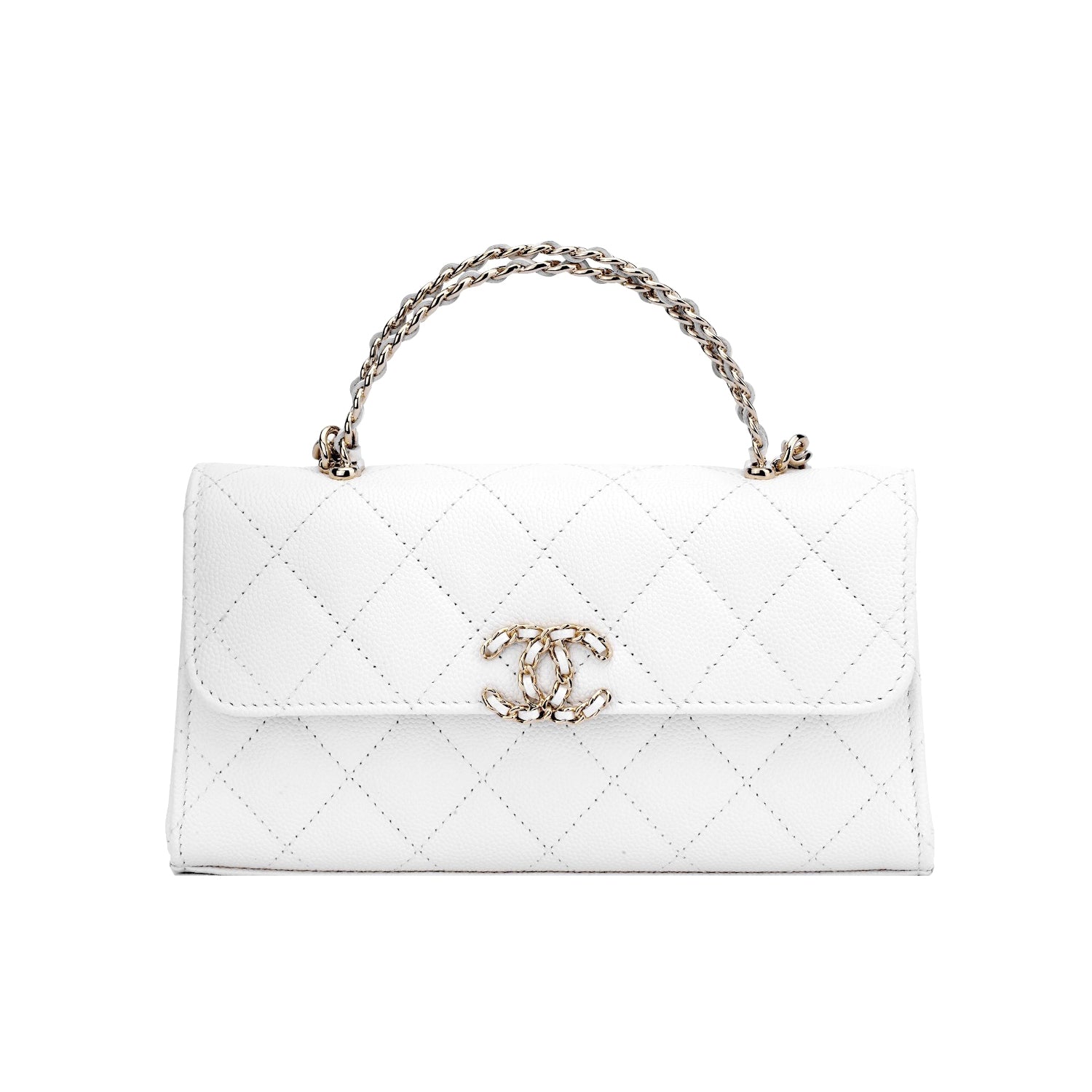 Chanel Women's Solid Color Diamond Pattern Chain Shoulder Strap Grain Embossed Leather Flap Bag Single Shoulder Handbag Crossbody Bags #77513