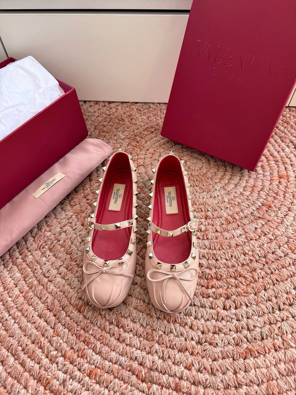 Valentino Mary-jane Rockstud Ballerina In Nappa 05mm for Woman #385077