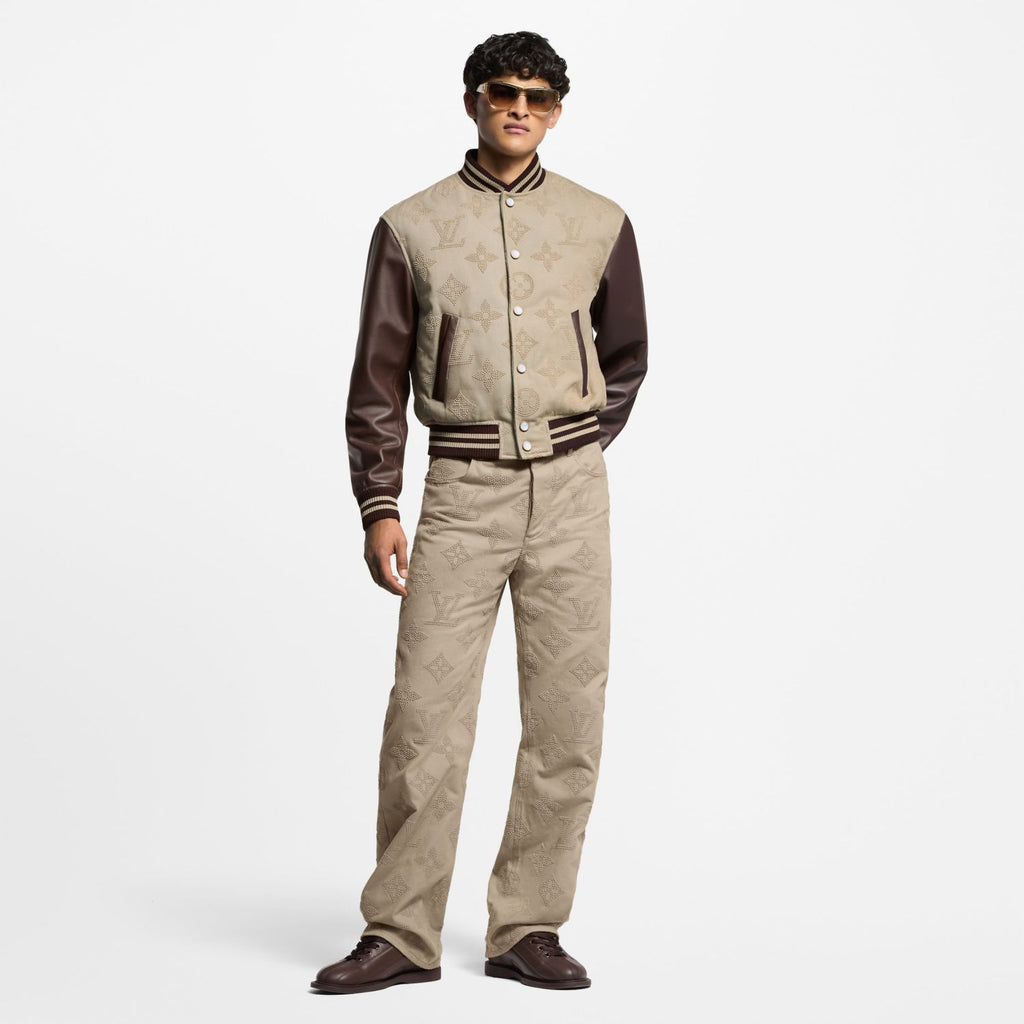 Louis Vuitton Monogram Embroidered Baseball Drawstring Jacket Men's Spring And Autumn Fashion Trend Color Blocking Single-breasted Jacket #81119