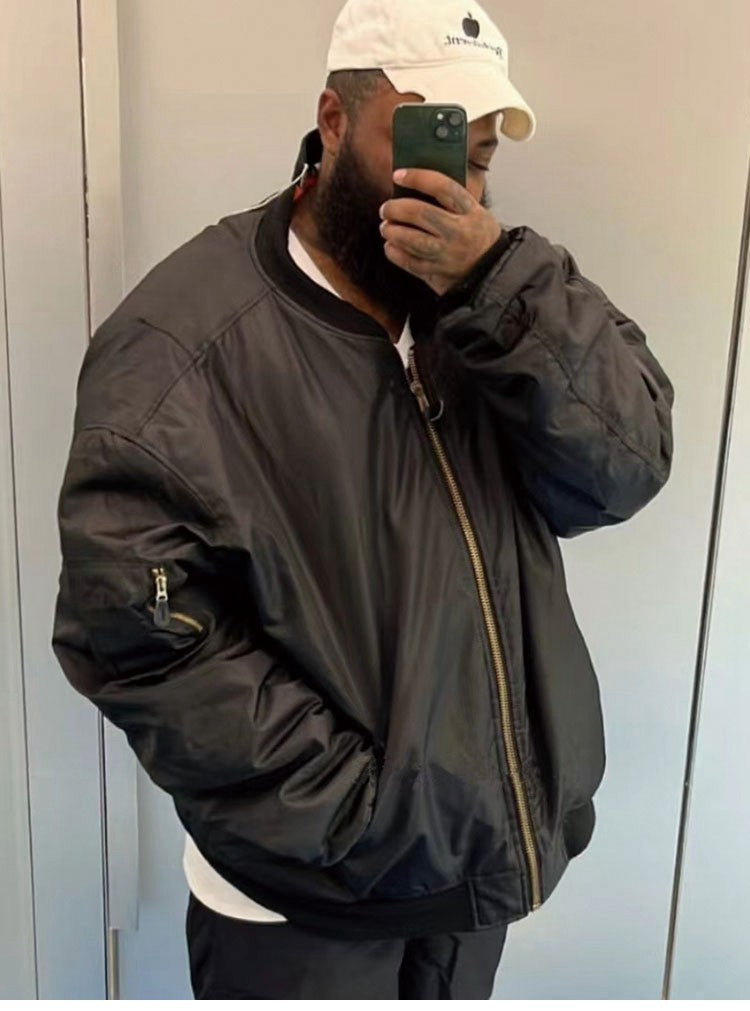 Vetements Men's Women's Spring and Autumn Solid Color Zipper Reversible Wearable Pilot Jacket Loose Casual Jacket #99364