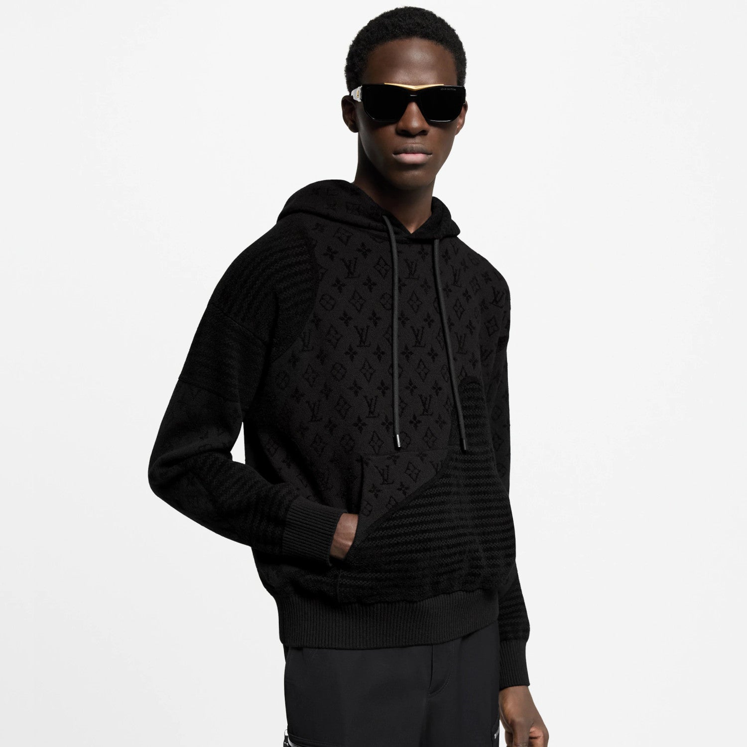 Louis Vuitton Men's Spring and Autumn Solid Color Letter Printed Cotton Long Sleeve Hooded Sweatshirt #75315