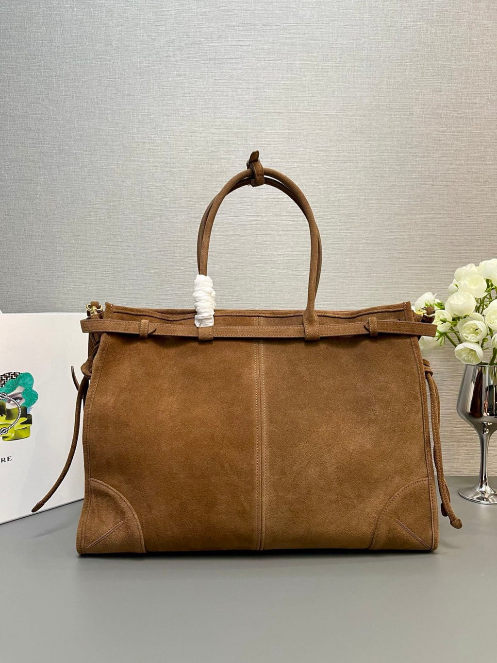 PRADA (42CM) LusGolf Oiled Leather 1BA439 Extra Large Portable Crossbody Bags Shoulder Bag Handbag #194092