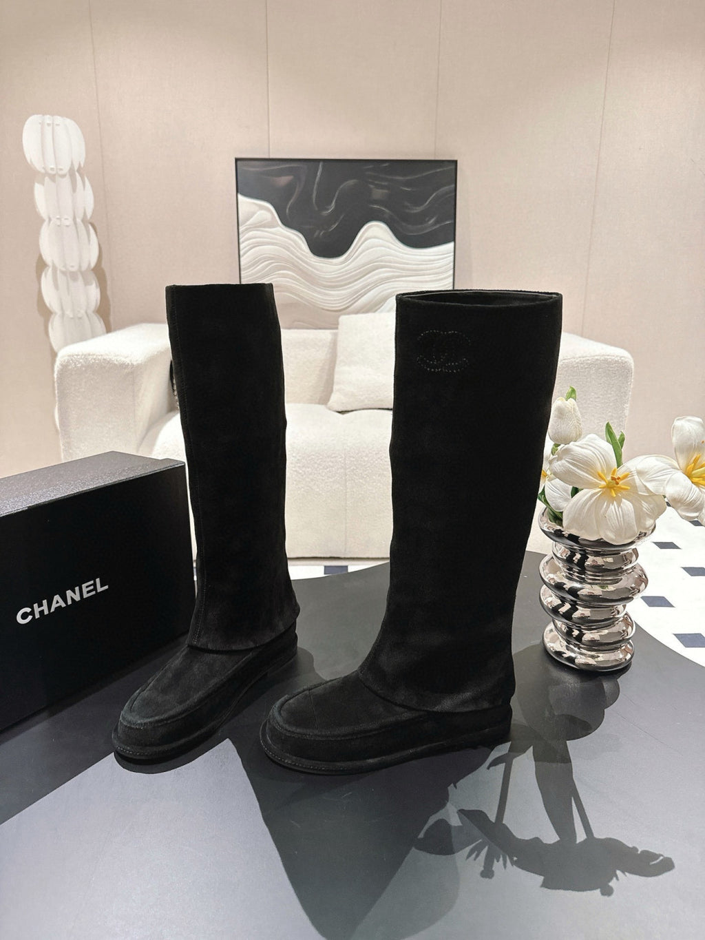 Chanel Women's Suede Boots #335027