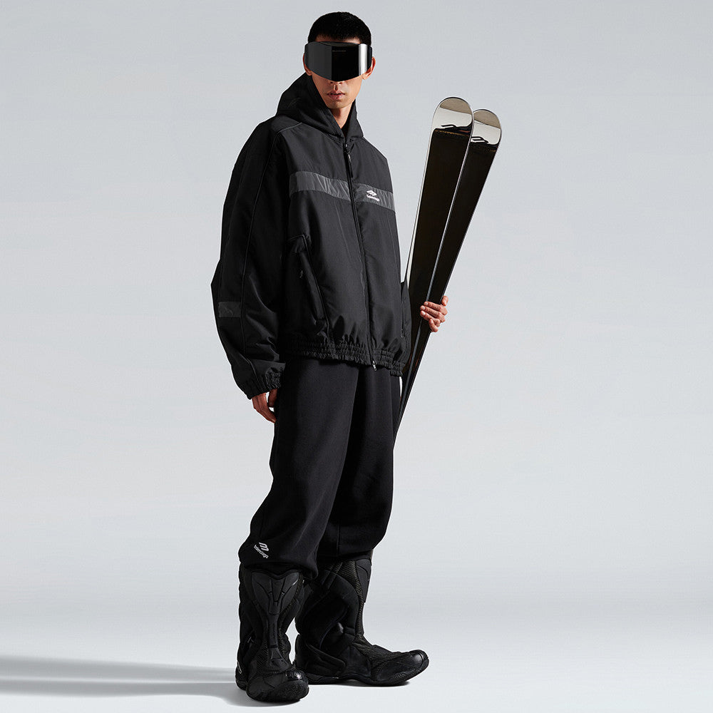 Balenciaga Men's 3b Sports Icon Ski Tracksuit Parka in Black #375922