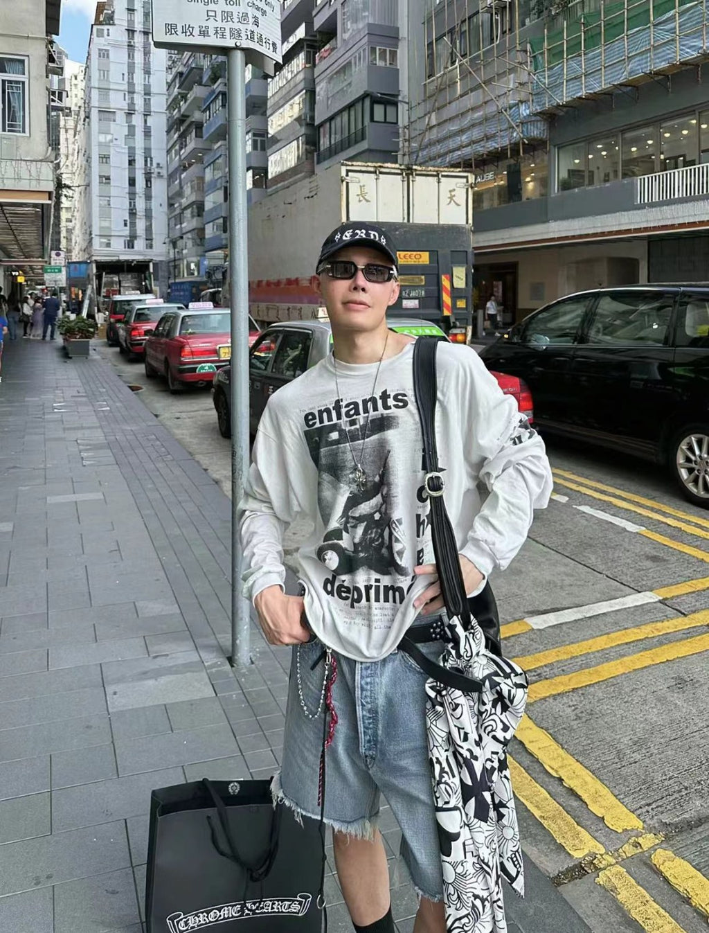 Enfants Riches Deprimes Men's Summer Ribbed Knit Washed Loose Pattern Printed Long Sleeve T-Shirt Pullover Ngvp #73357