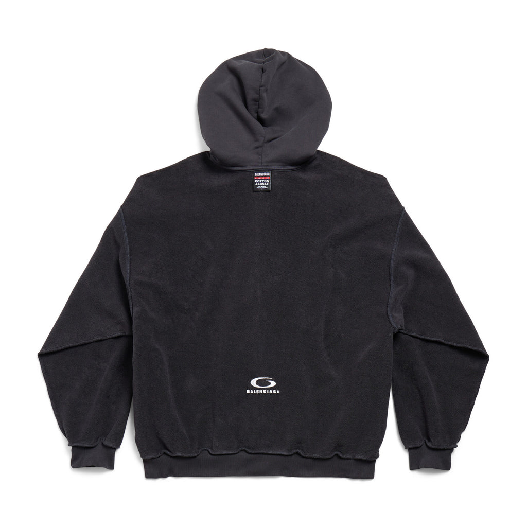 Balenciaga Men's and Women's Drop Shoulder Hooded Long Sleeve Regular Fit Zipper Sweatshirt Jacket #74953