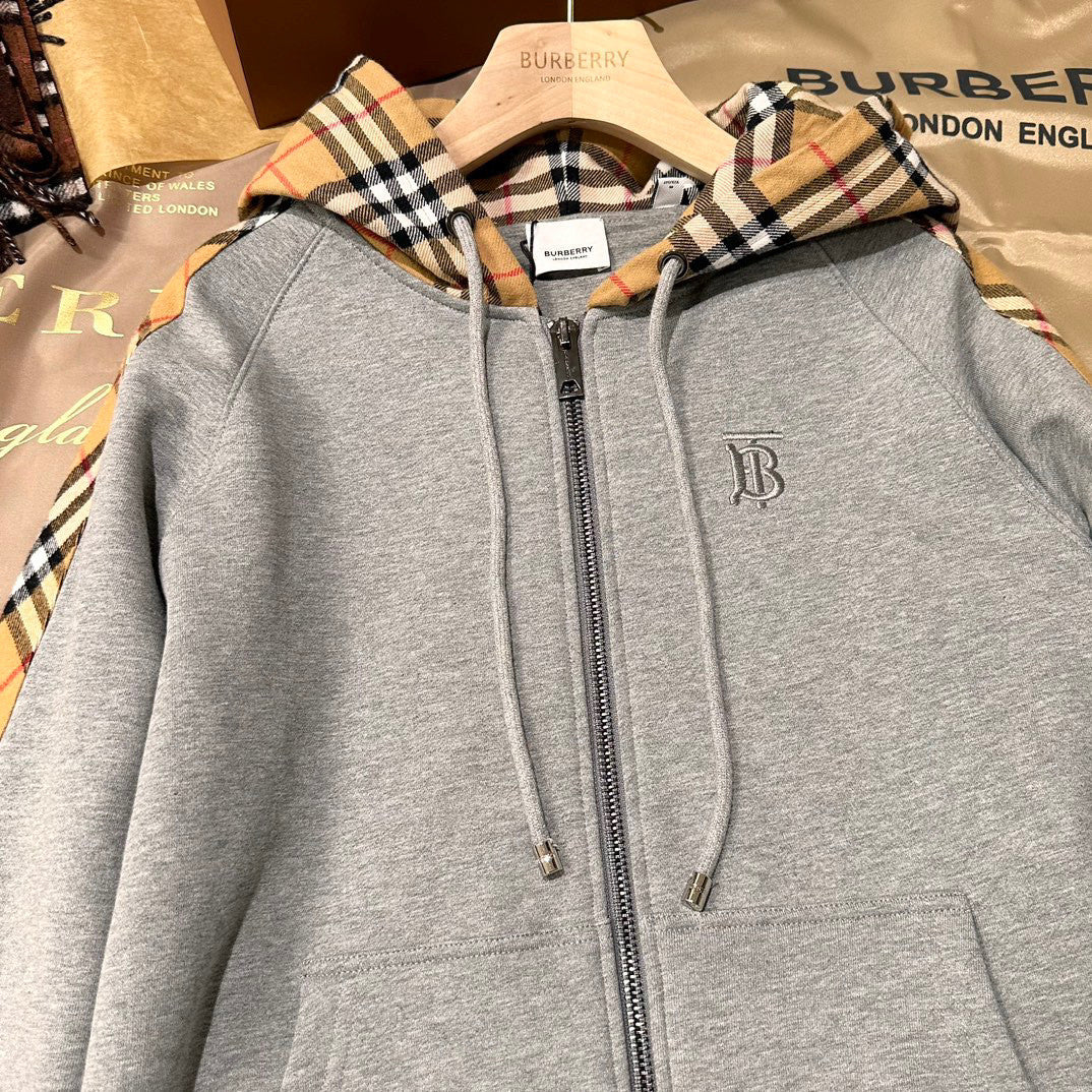 Burberry Long Sleeved Hooded Zippered Jacket #96461