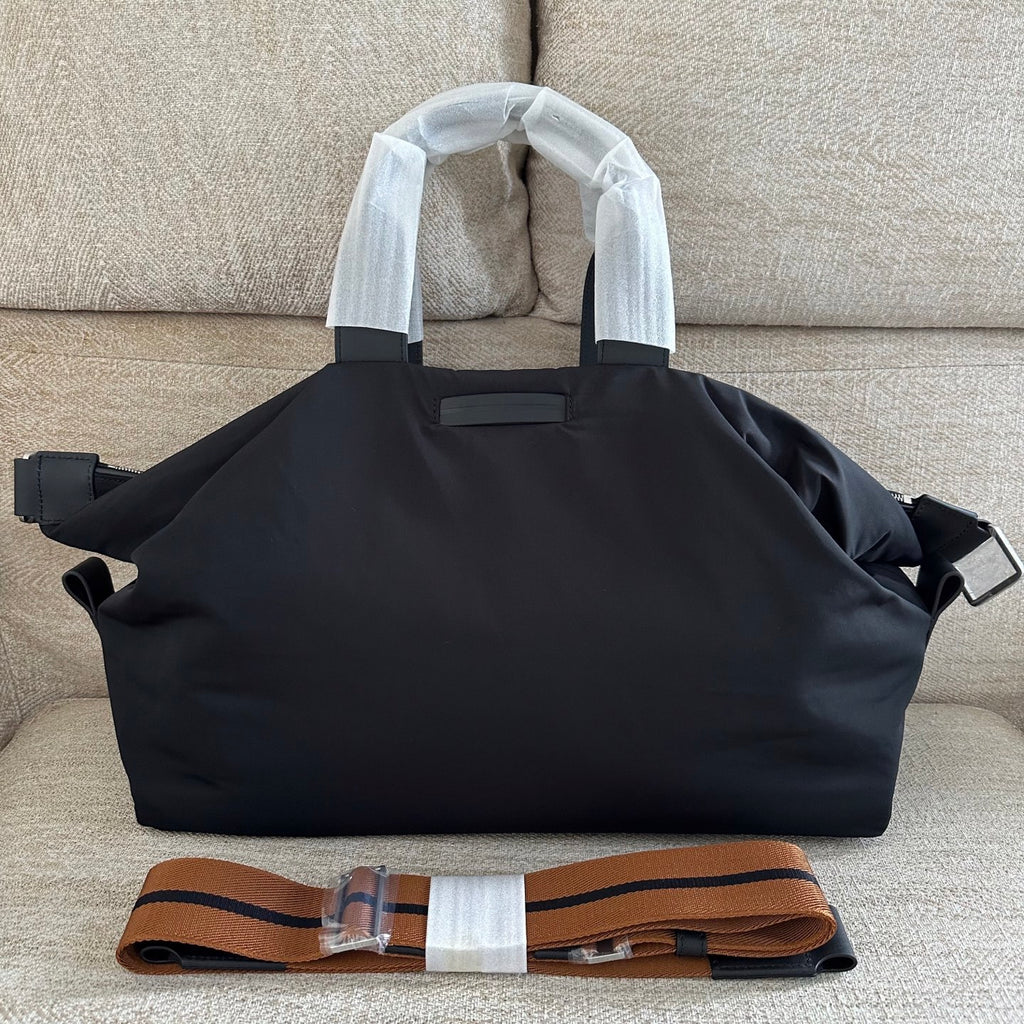 Zegna Ranglan Handbag Bags Black Technology Fabric Luggage Bag # 195388