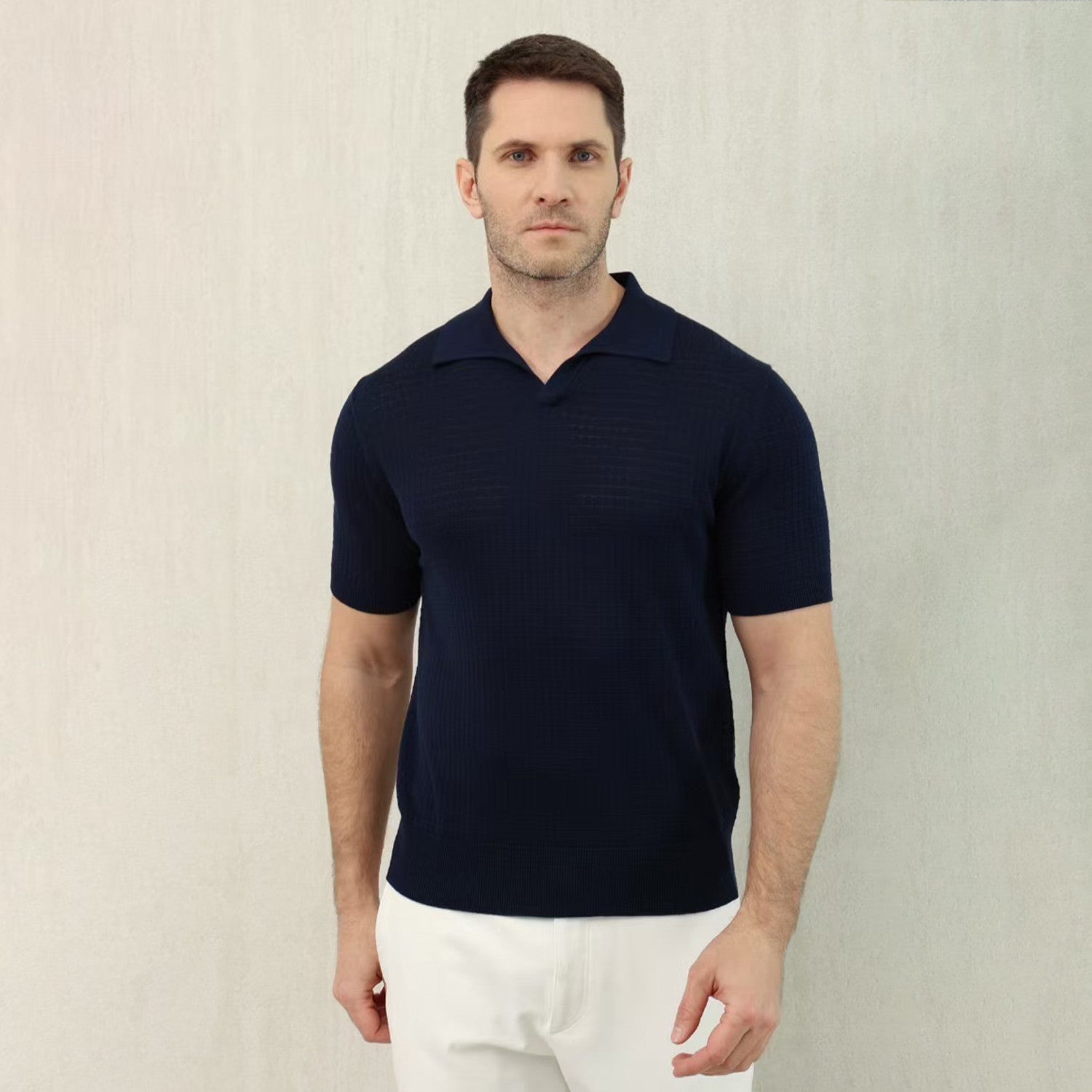 Loro Piana Men's Summer Refreshing Thin Knitted Lapel Short-sleeved Top Multicoloured Fashion Comfortable Temperament T-shirt Ngvp #9956