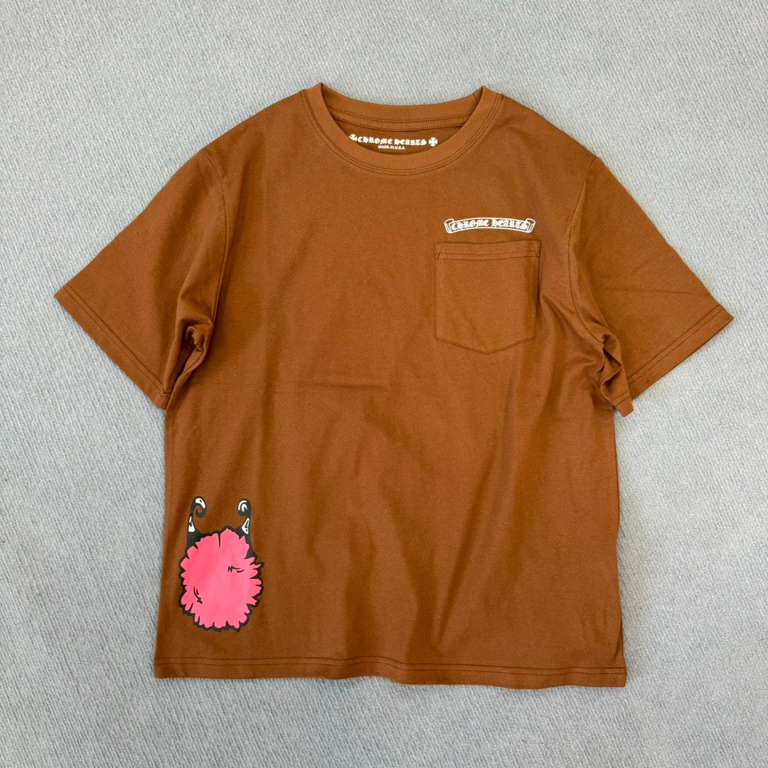 Chrome Hearts Men's Summer Solid Color Printed Round Neck Cotton Short Sleeve T-Shirt #75818