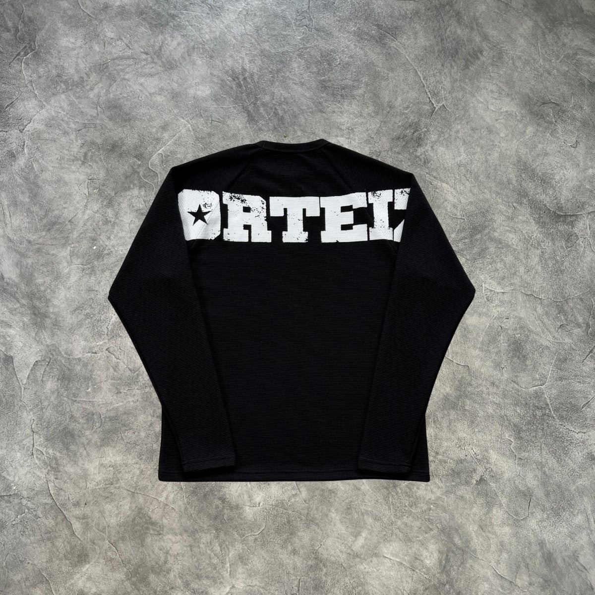 Corteiz Raglan Waffle Long Sleeves T-Shirt Black