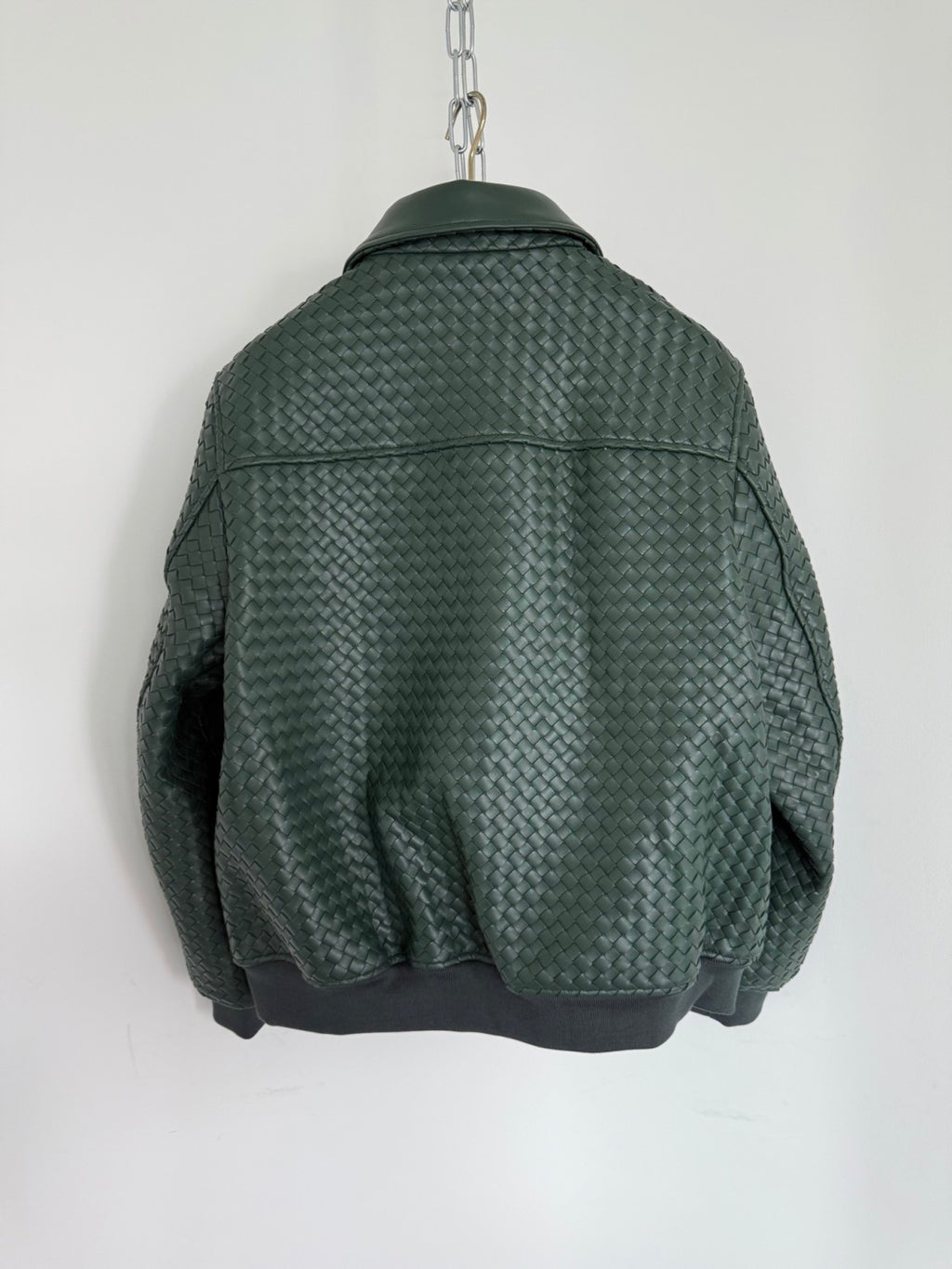 Bottega Veneta Men's And Women's Fall/Winter Fashion Casual Solid Color Hand Knitted Sheepskin Suede Zipper Jacket #78925