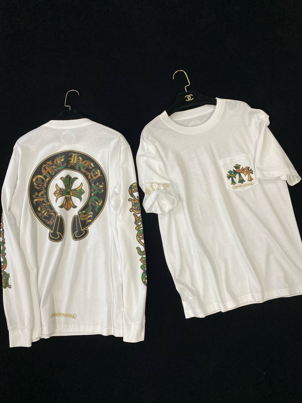 Chrome Hearts Men's Spring. Summer And Fall Logo Print Casual Round Neck White Fitted Straight Long Sleeve Short Sleeve T-Shirt #98695