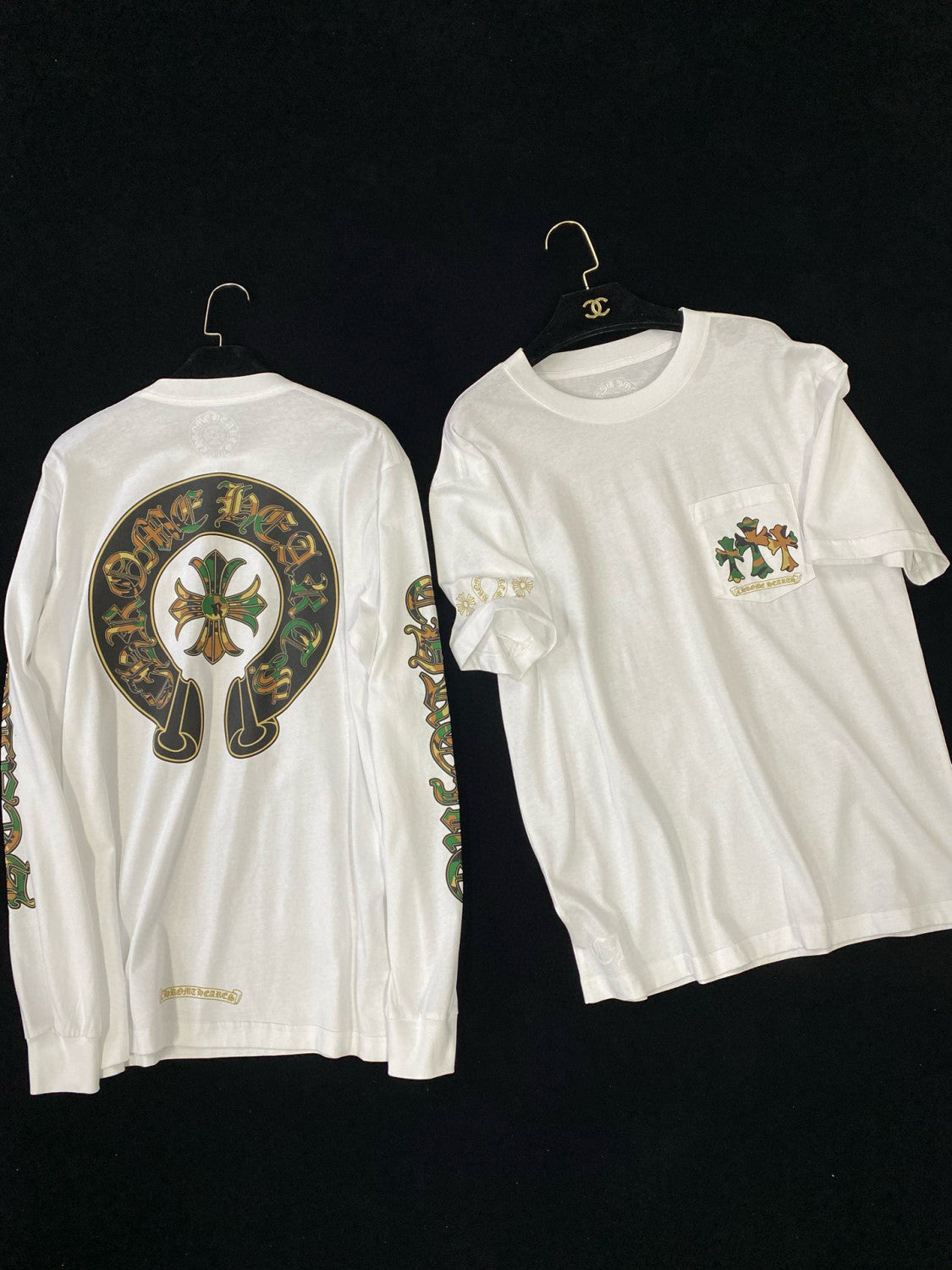 Chrome Hearts Men's Spring. Summer And Fall Logo Print Casual Round Neck White Fitted Straight Long Sleeve Short Sleeve T-Shirt #98695