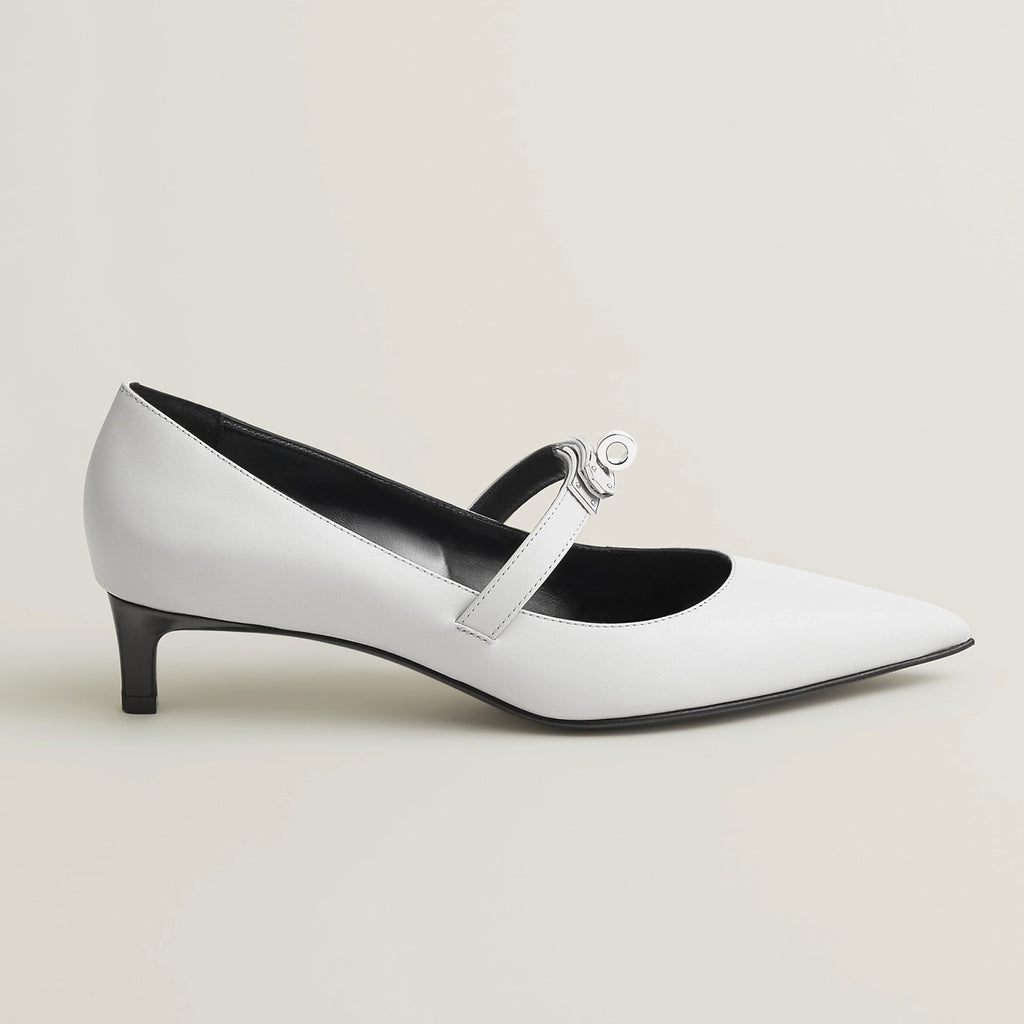 Hermes Women's Kiara 40 Pump Four Seasons Solid Color Pointy Toe Leather Stiletto High Heels Casual Shoes #81322