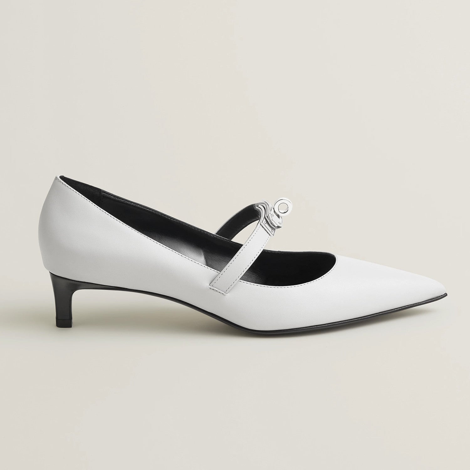 Hermes Women's Kiara 40 Pump Four Seasons Solid Color Pointy Toe Leather Stiletto High Heels Casual Shoes #81322