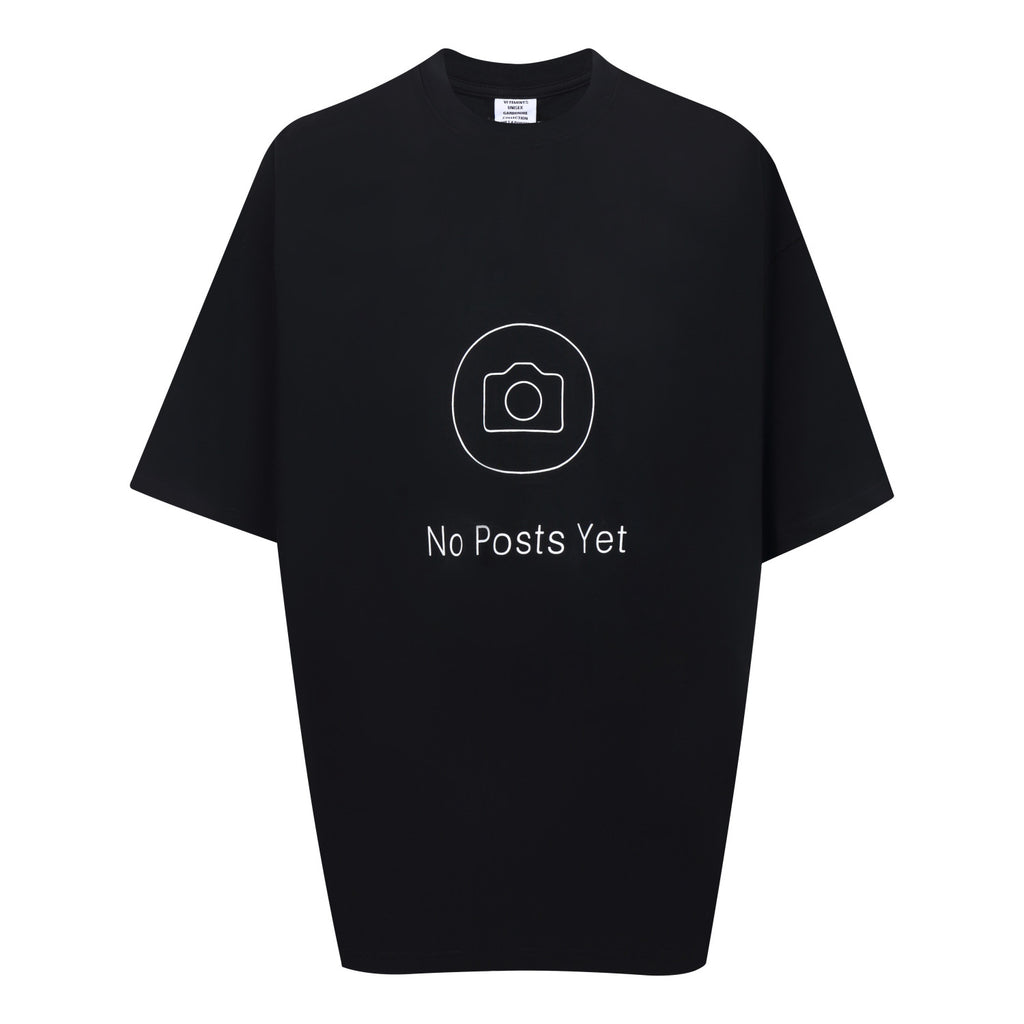 Vetements Spring And Summer Men'S Black And White Printed T-Shirt Fashion High Street Trend Round Neck Short Sleeve Loose Casual T-Shirt Ngvp #1581