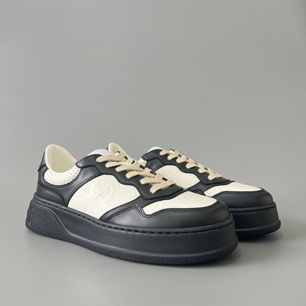 Gucci Chunky BGG Black And White Panda Biscuit Shoes Couple Model Cowhide Stitching GG Embossed Cowhide #332565