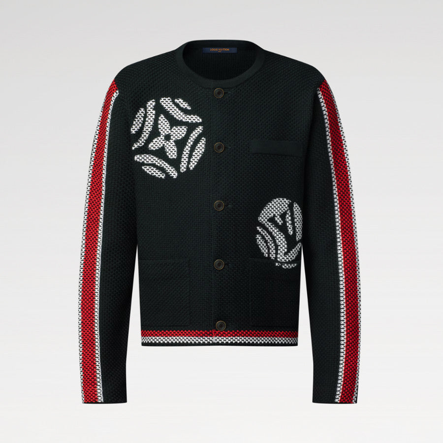 Louis Vuitton Men's x Spring/Fall/Winter Embroidered Knit Cotton Crew Neck Single- Breasted Cardigan Jacket #81596
