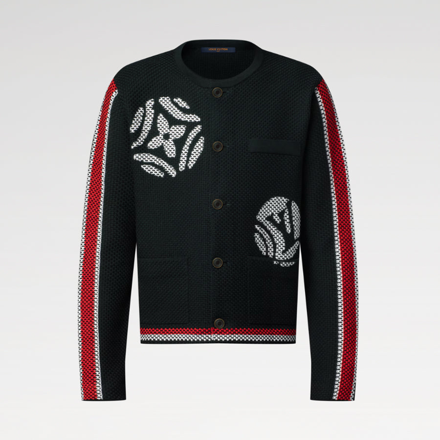 Louis Vuitton Men's x Spring/Fall/Winter Embroidered Knit Cotton Crew Neck Single- Breasted Cardigan Jacket #81596