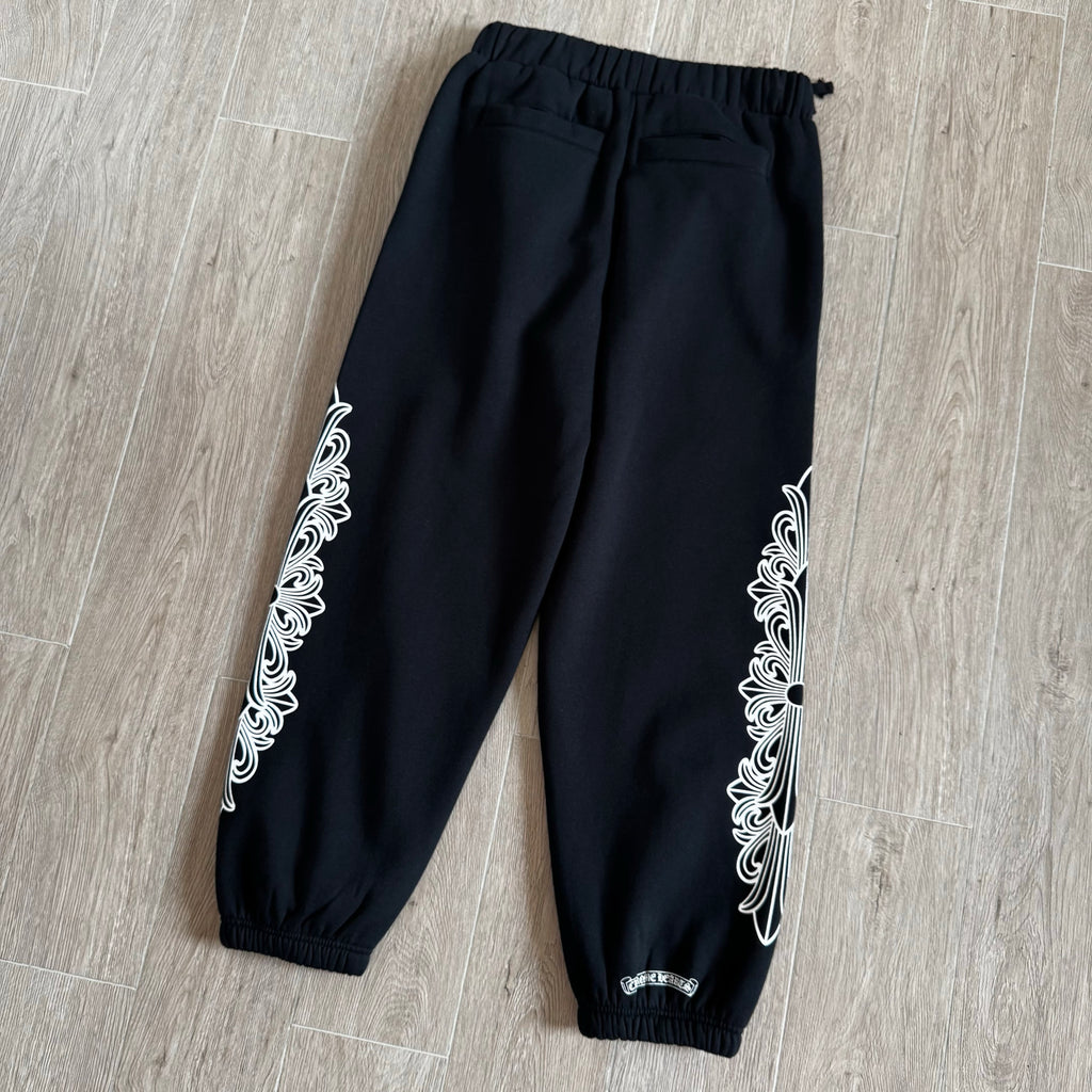 Chrome Hearts Side Floral Leg Pattern Hooded Sweatshirt Pants #375724
