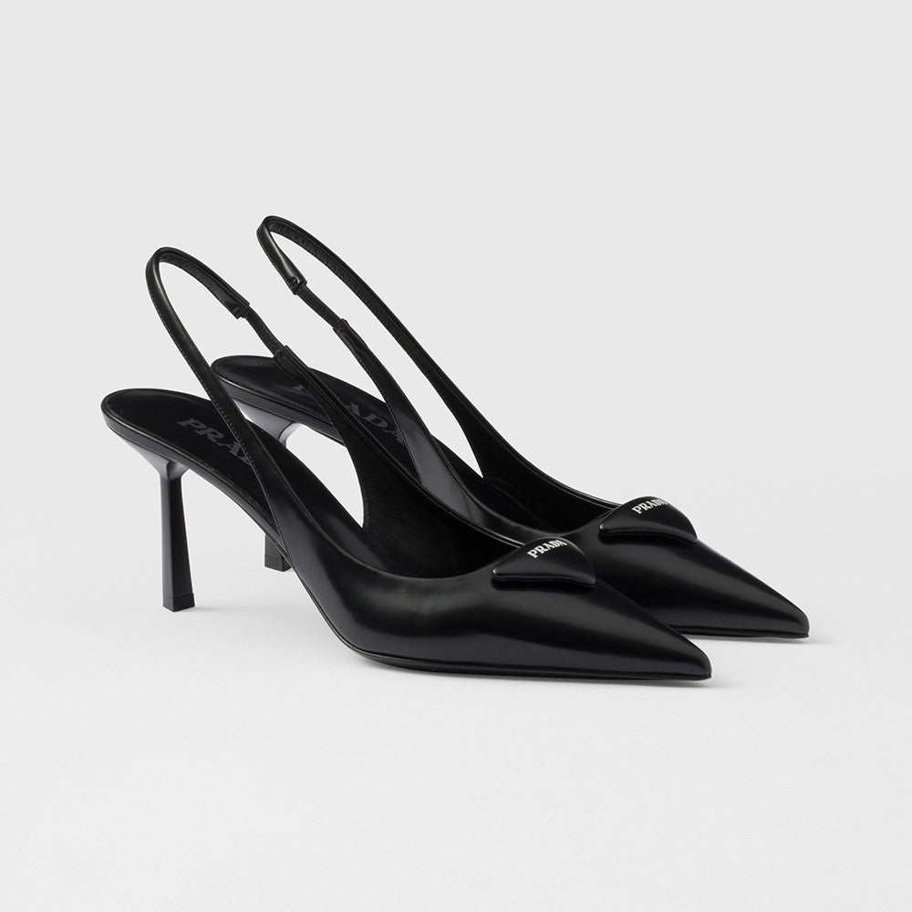 PRADA Suede Leather Slingback Pumps#388476