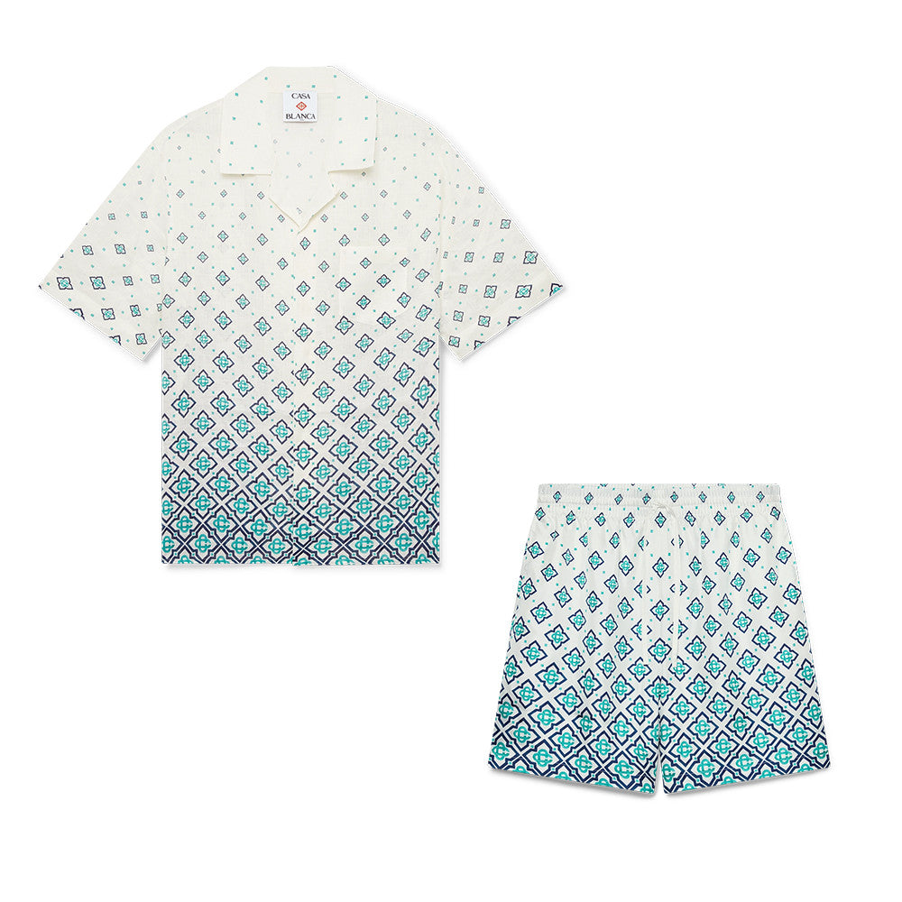 Casablanca Gradient Monogram Linen Shirt Shorts #337182