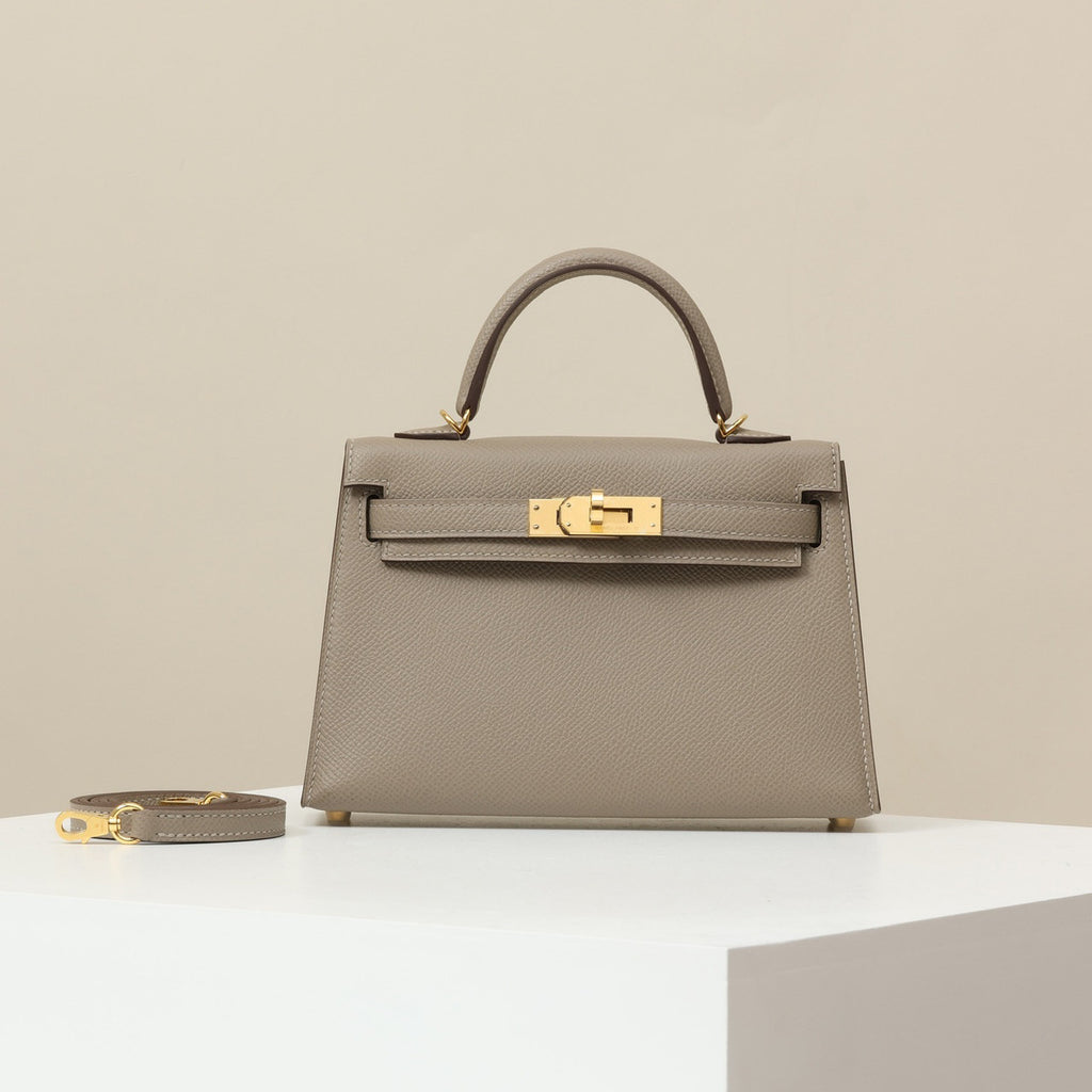 Hermes Women's Fashion Classic Mini Kelly Gold Buckle Cowhide Shoulder Bag Handbag Tote Bag Crossbody Bag Bags H071302CC37 Handcrafted Leather Bag From The Original Factory's Premium Custom Collection #78359