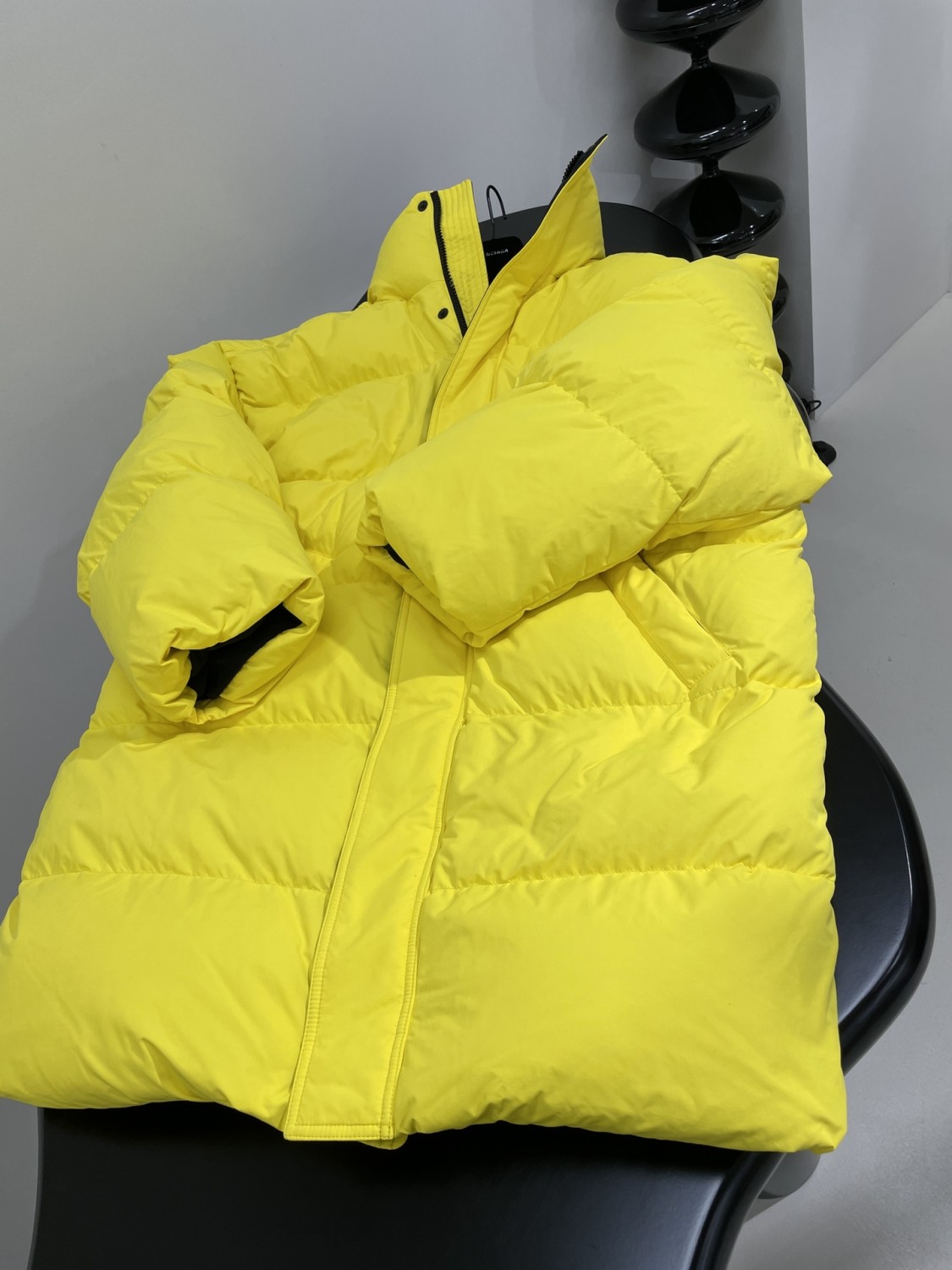 Balenciaga Men's Autumn and Winter Solid Color Letter Printed Single Breasted Zipper Long Sleeve Puffer Down Jacket #74481