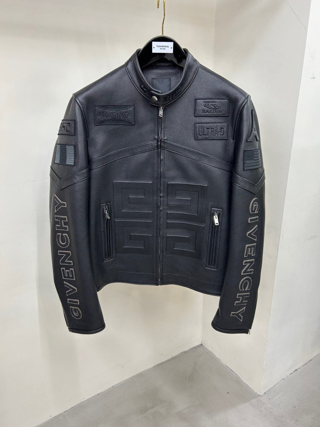 Givenchy Biker Leather Jacket Zip Up Coat #96276