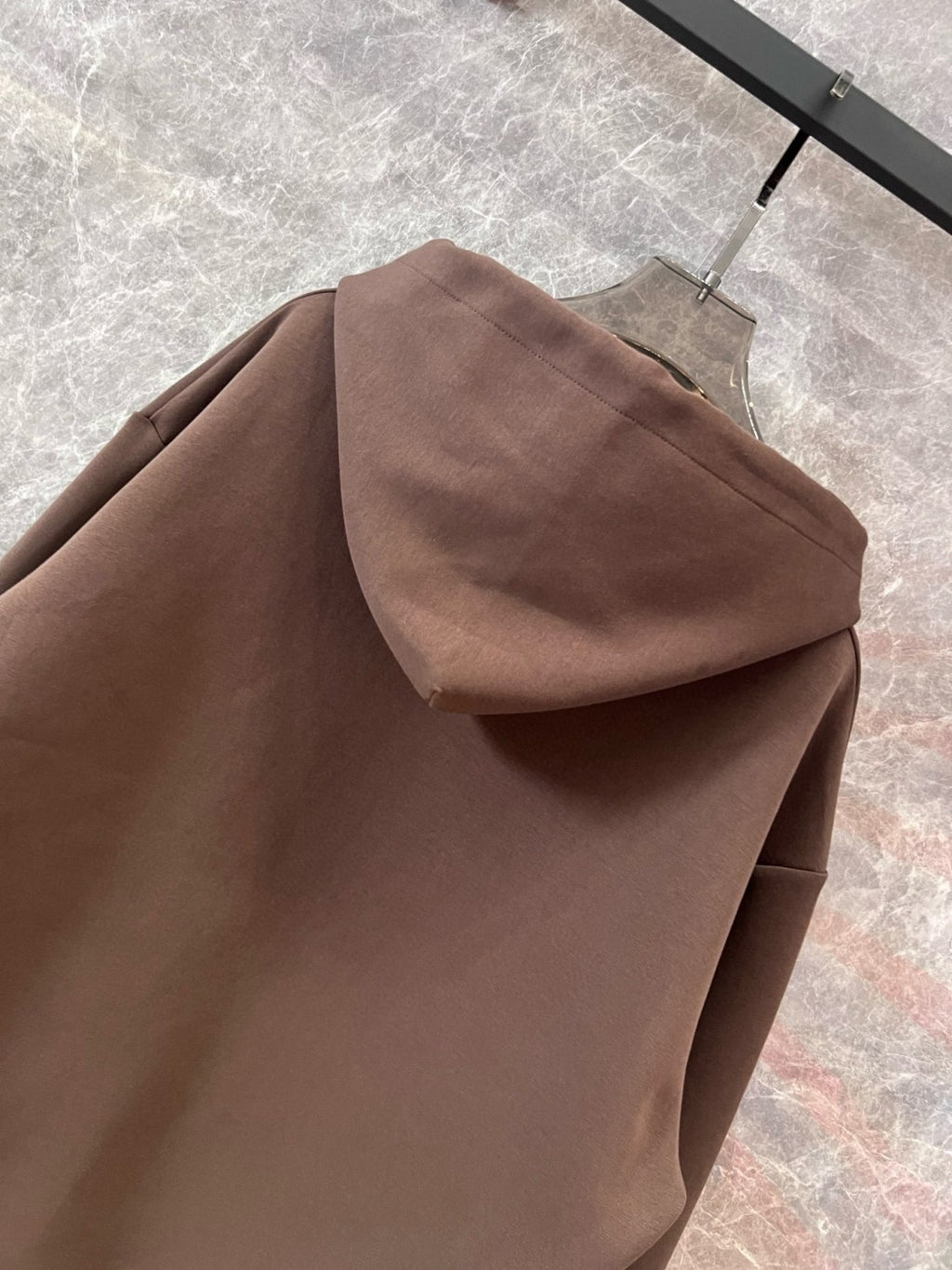 Louis Vuitton Men's Spring and Fall Brown Logo Metal Label Drawstring Hooded Sweatshirt Pullover #73122