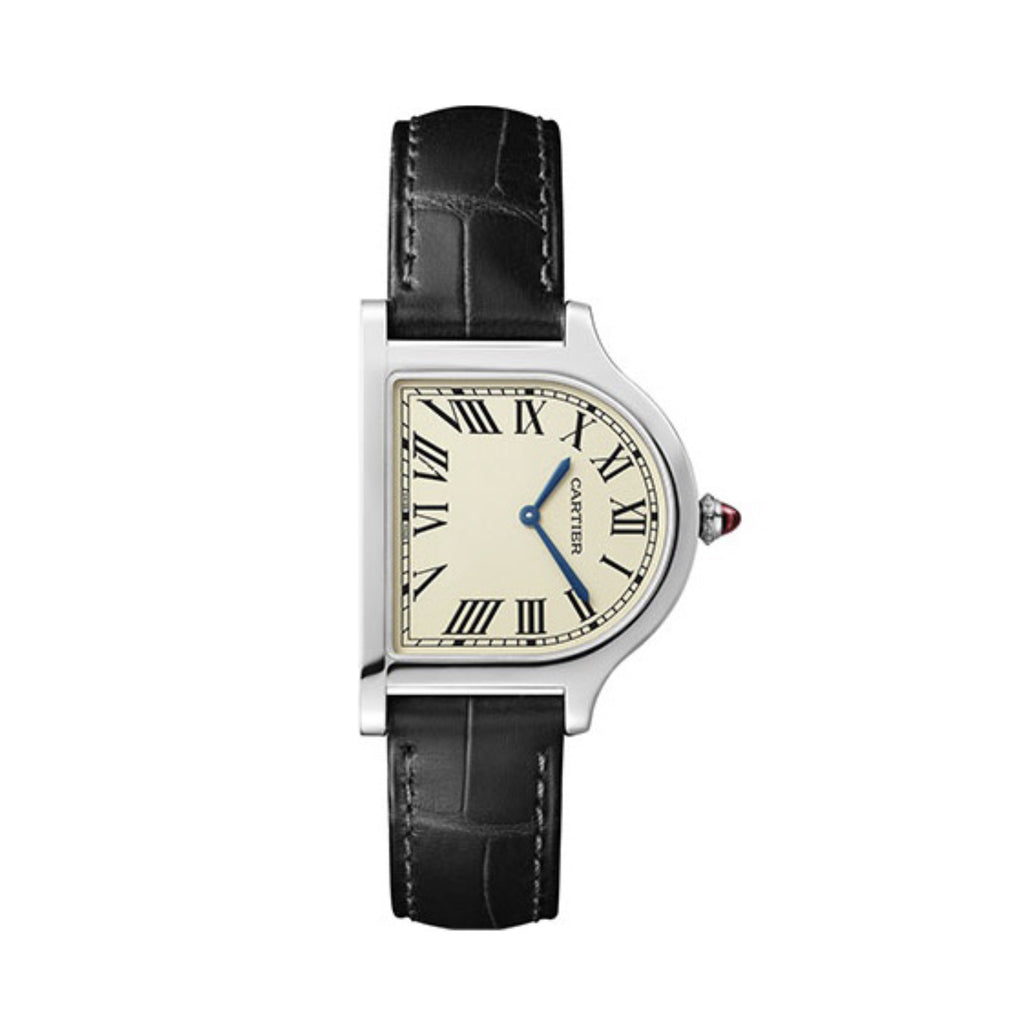 Cartier Women's Half Round Leather Strap Watch #96624
