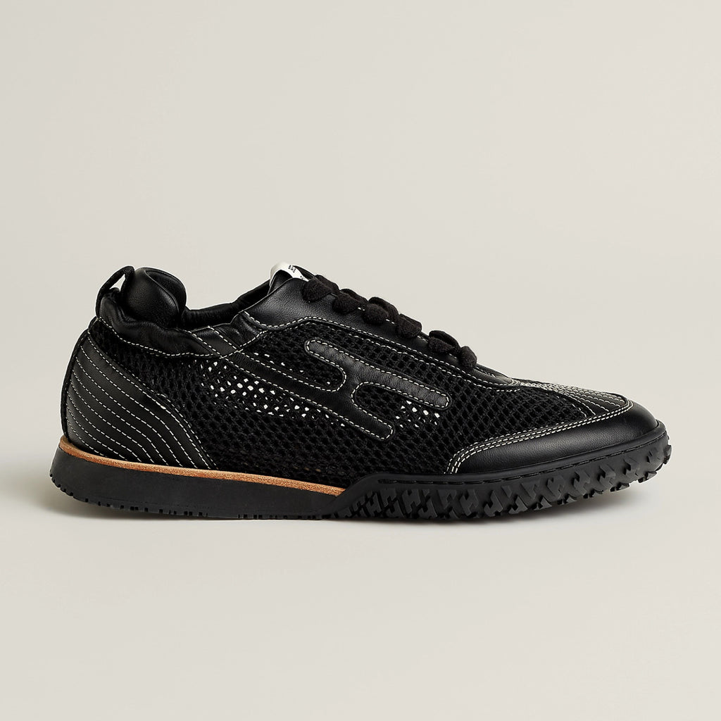 Hermes Jet Women's Four-Season Color-Blocked Suede Fabric Rubber Sole Low-Top Lace-Up Sneakers Shoes #77573