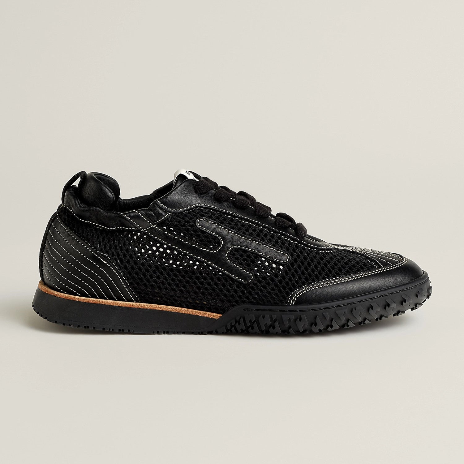 Hermes Jet Women's Four-Season Color-Blocked Suede Fabric Rubber Sole Low-Top Lace-Up Sneakers Shoes #77573