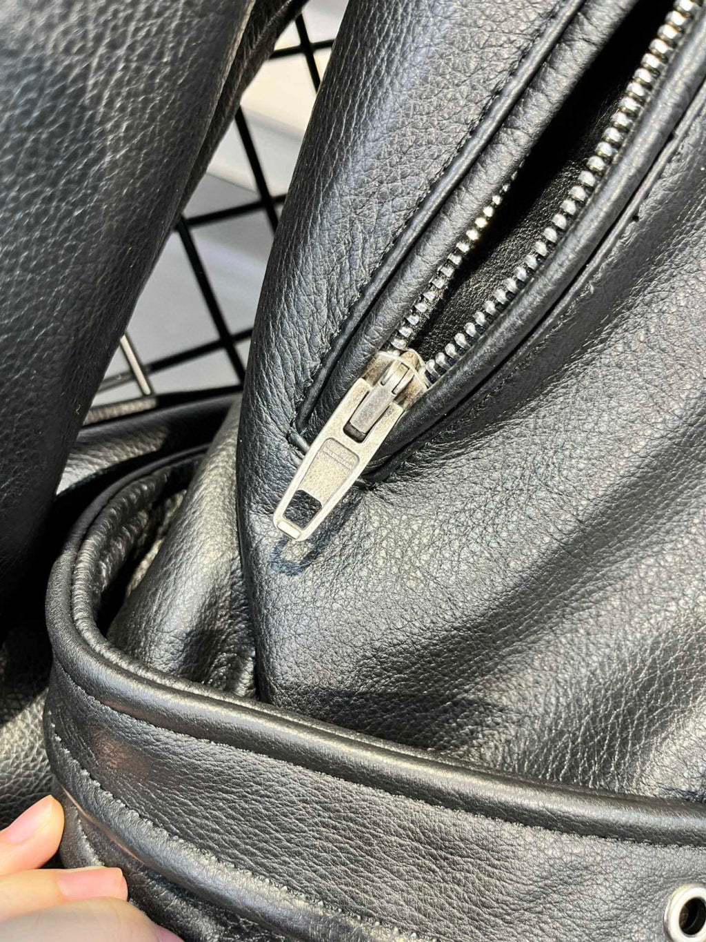 Balenciaga Letter Zip Leather Jacket in Black Ngvp #6497