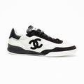 Chanel Trainers Calfskin Suede Kidskin White Black #377371