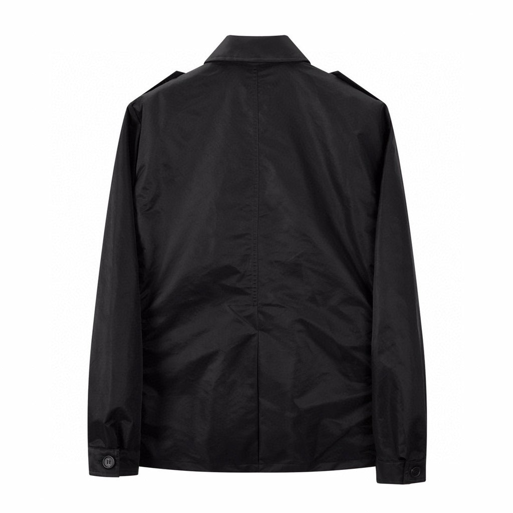 Prada Men's Spring and Fall Black Nylon Multi-Pocket Zipper Long Sleeve Jacket #99721