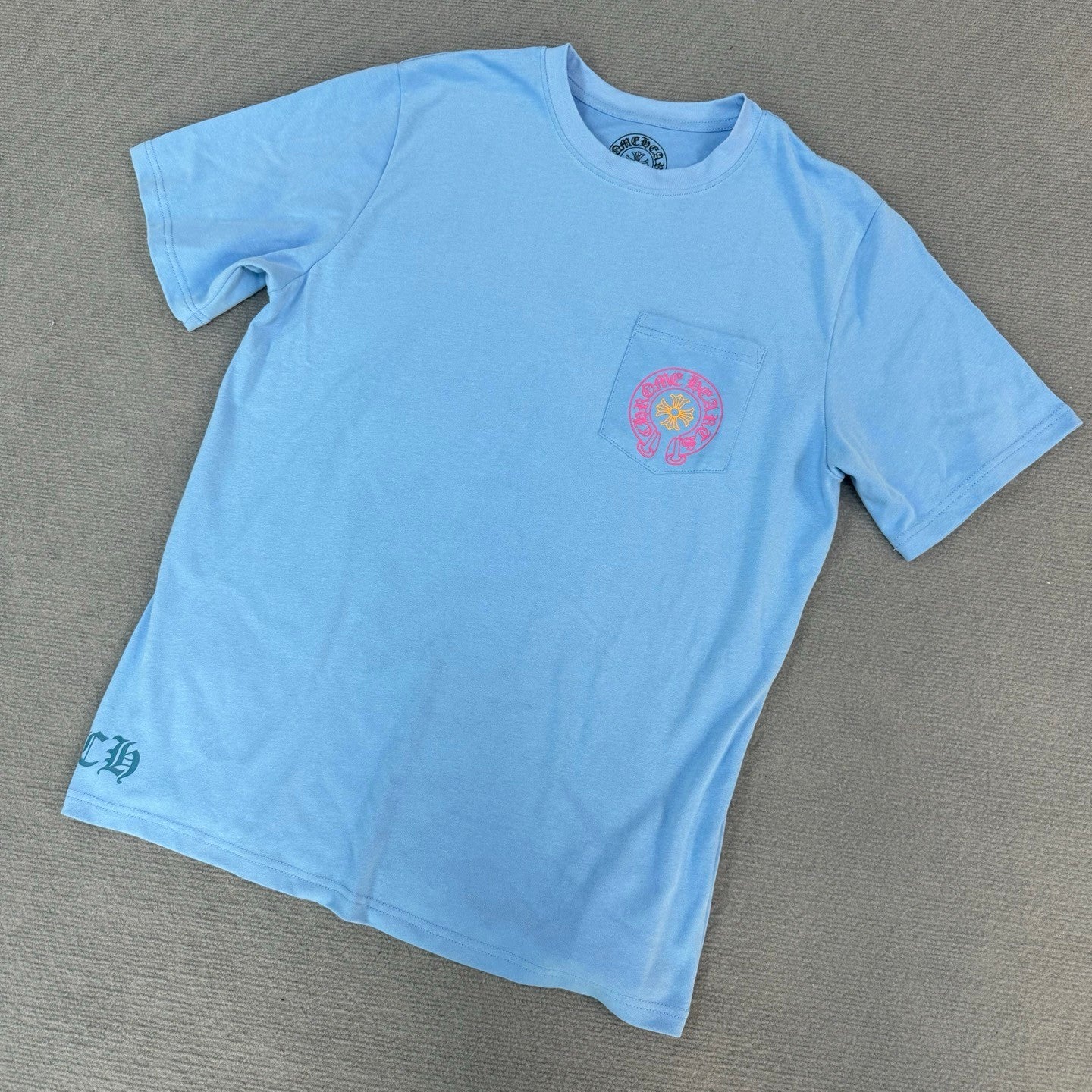Chrome Hearts Men's Summer Solid Color Printed Round Neck Cotton Short Sleeve T-Shirt #75818