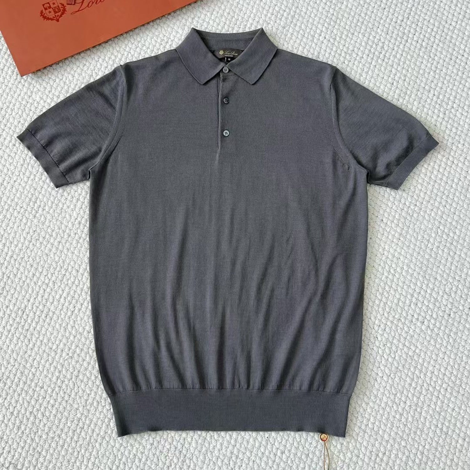 Loro Piana King's Gift® Men's Polo Shirt Spring Summer Fashion Casual Button Short Sleeve Top Knitted T-shirt Lapel Men's Clothes Ngvp #9957