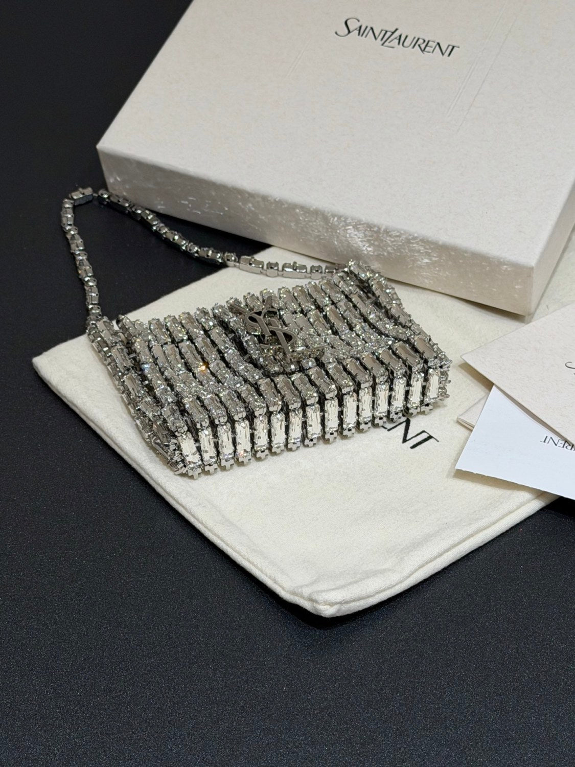 Saint Laurent Micro EVENING Bag In Crystals #379371