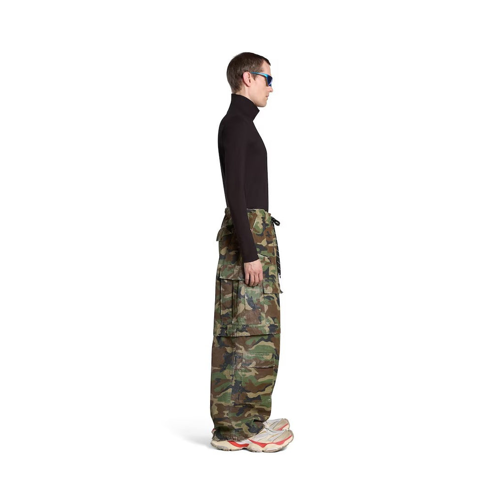Balenciaga Men's Spring And Autumn Retro Old Camouflage Work Pants Detachable Baggy Jeans High Street Fashion Straight Casual Pants Ngvp #1183