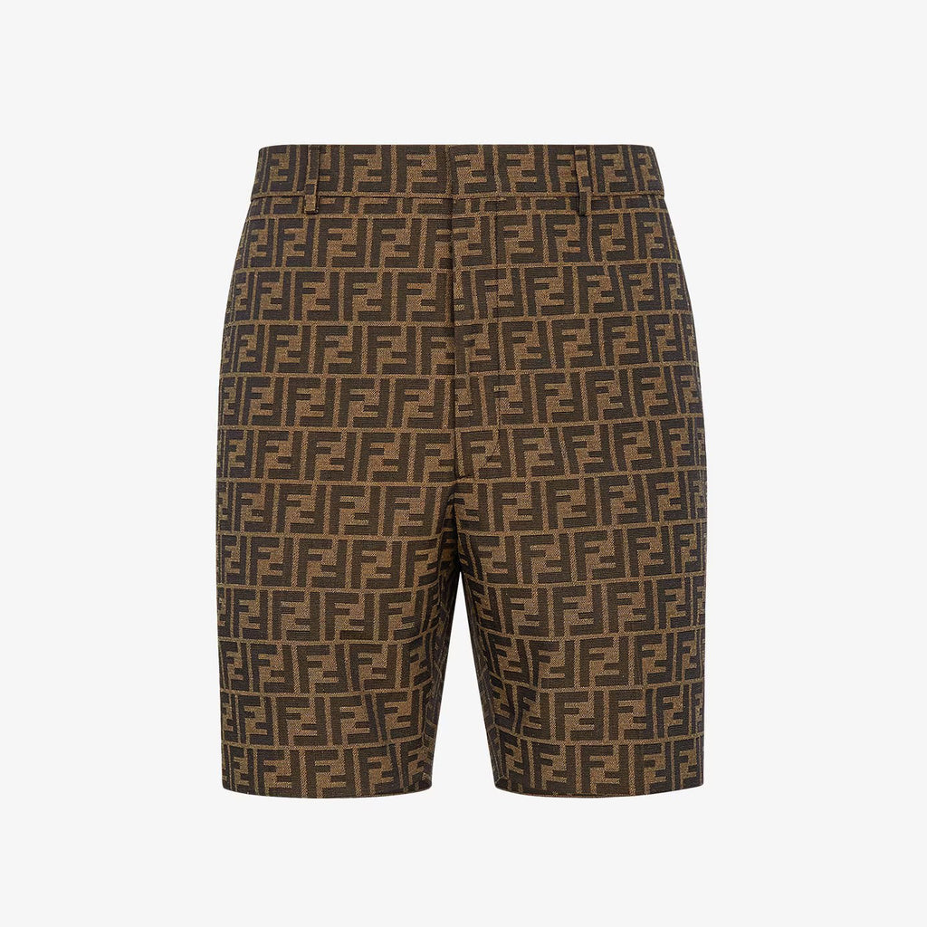 Fendi Men's Summer Solid Colour Letter Logo Print Bermuda Shorts Pants #99371