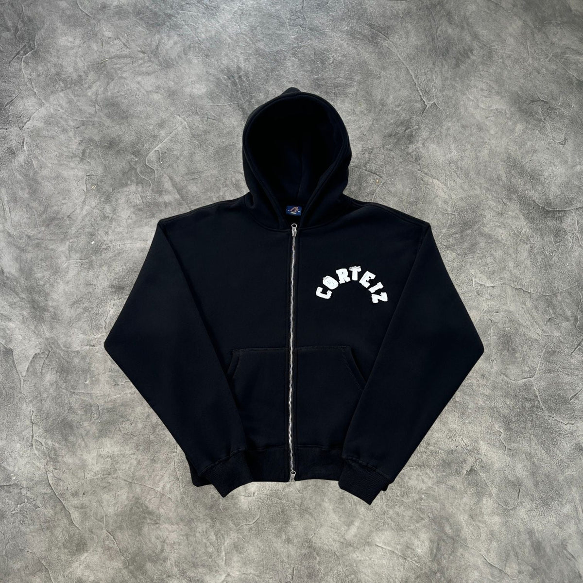 Corteiz College Arch Zip-Up Hoodie Black