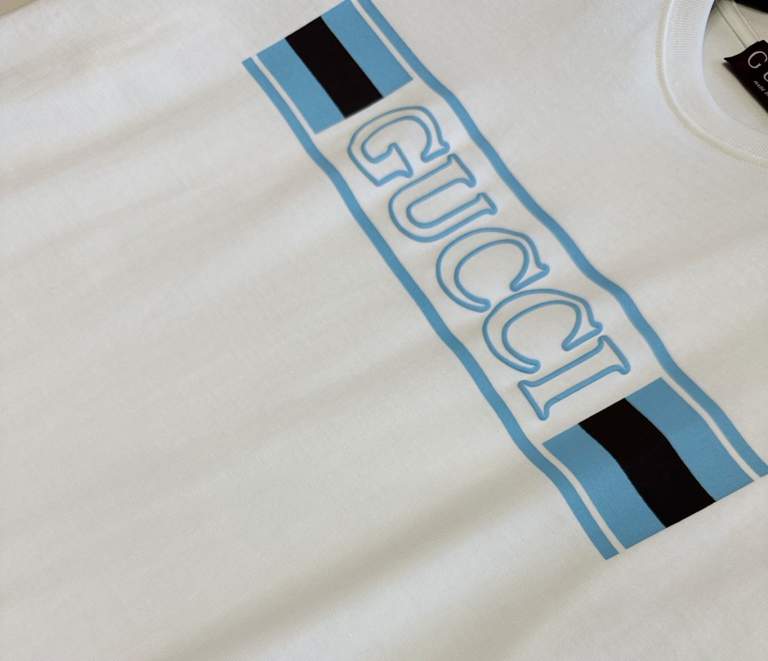 Gucci Men's Summer Logo Print Embroidery Solid Color Cotton Jersey Short Sleeve T-Shirt #76314