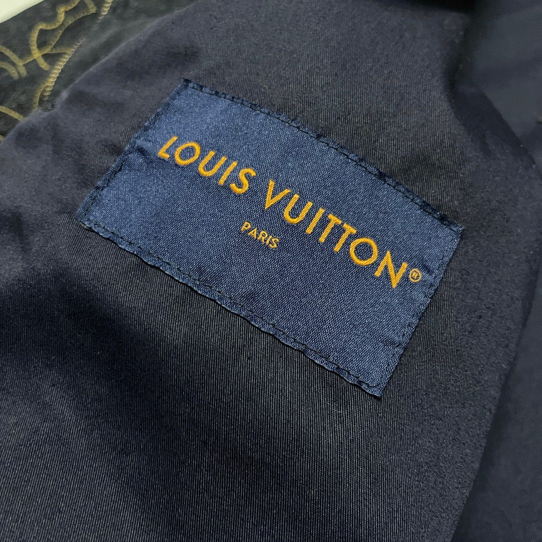 Louis Vuitton Men's Spring And Fall Logo Embroidery Zipper Lapel Long Sleeved Denim Jacket Casual Jeans Pants Suit Set #75267
