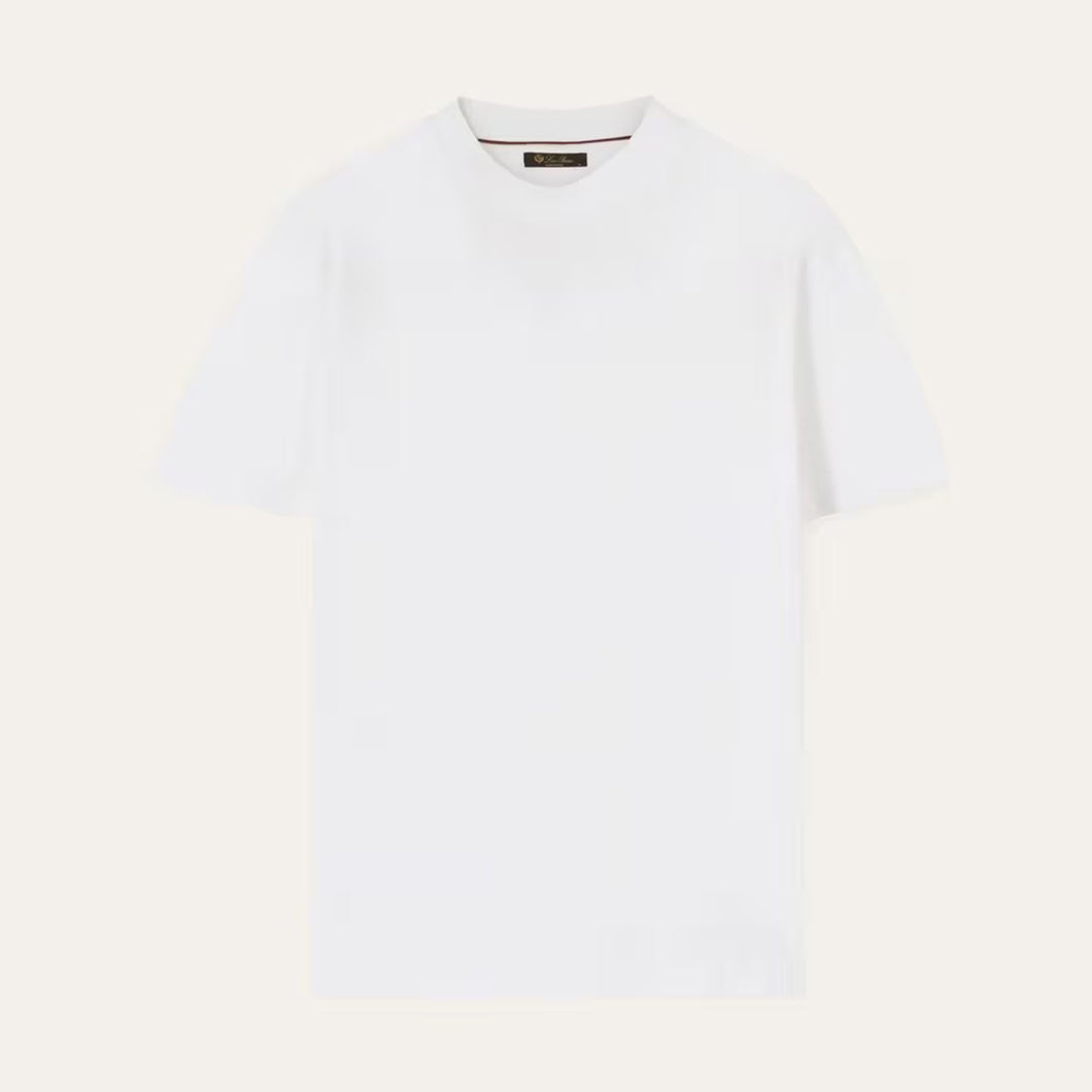 Loro Piana Men's Summer Solid Color Casual Fashion Round Neck Cotton Short Sleeve T-Shirt #98734